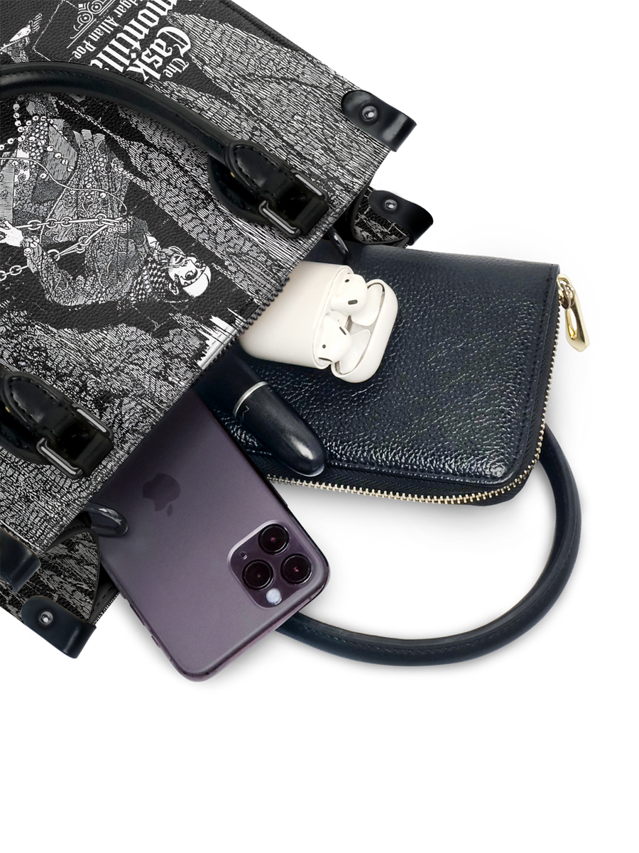 "The Cask Of Amontillado" - Black Interior - Small Leather Handbag