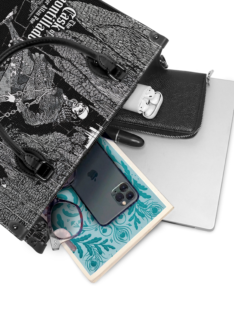 "The Cask Of Amontillado" - Black Interior - Leather Handbag