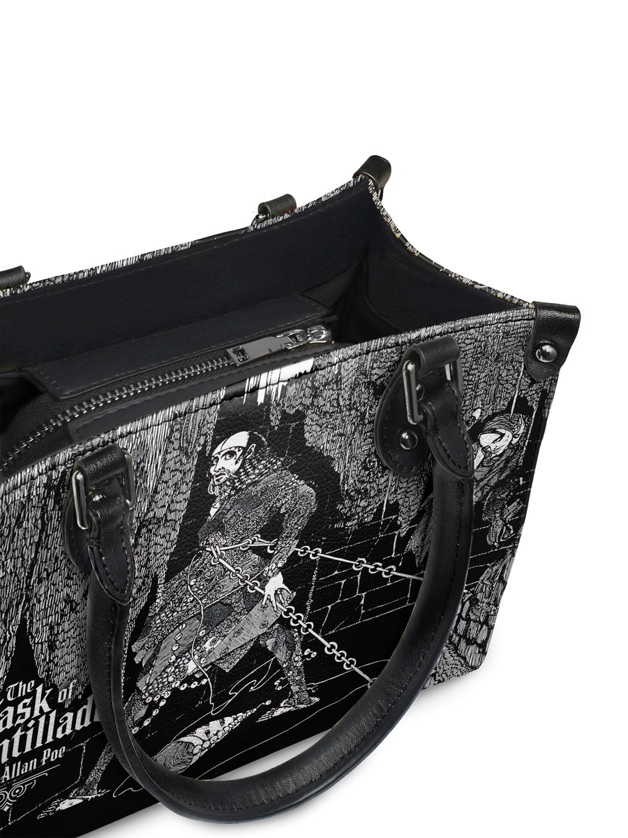 "The Cask Of Amontillado" - Black Interior - Small Leather Handbag