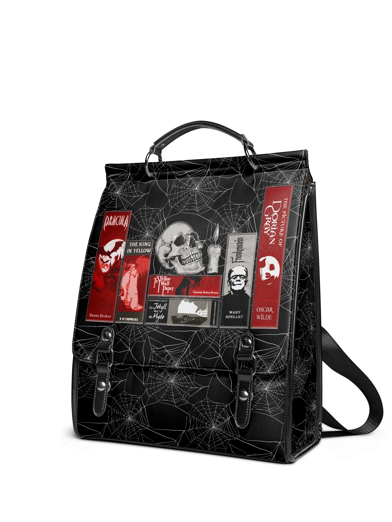 "The Codex of Gothic Tales" Black Widow’s Kiss Leather Backpack