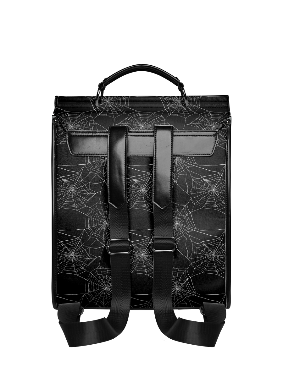 "The Codex of Gothic Tales" Black Widow’s Kiss Leather Backpack