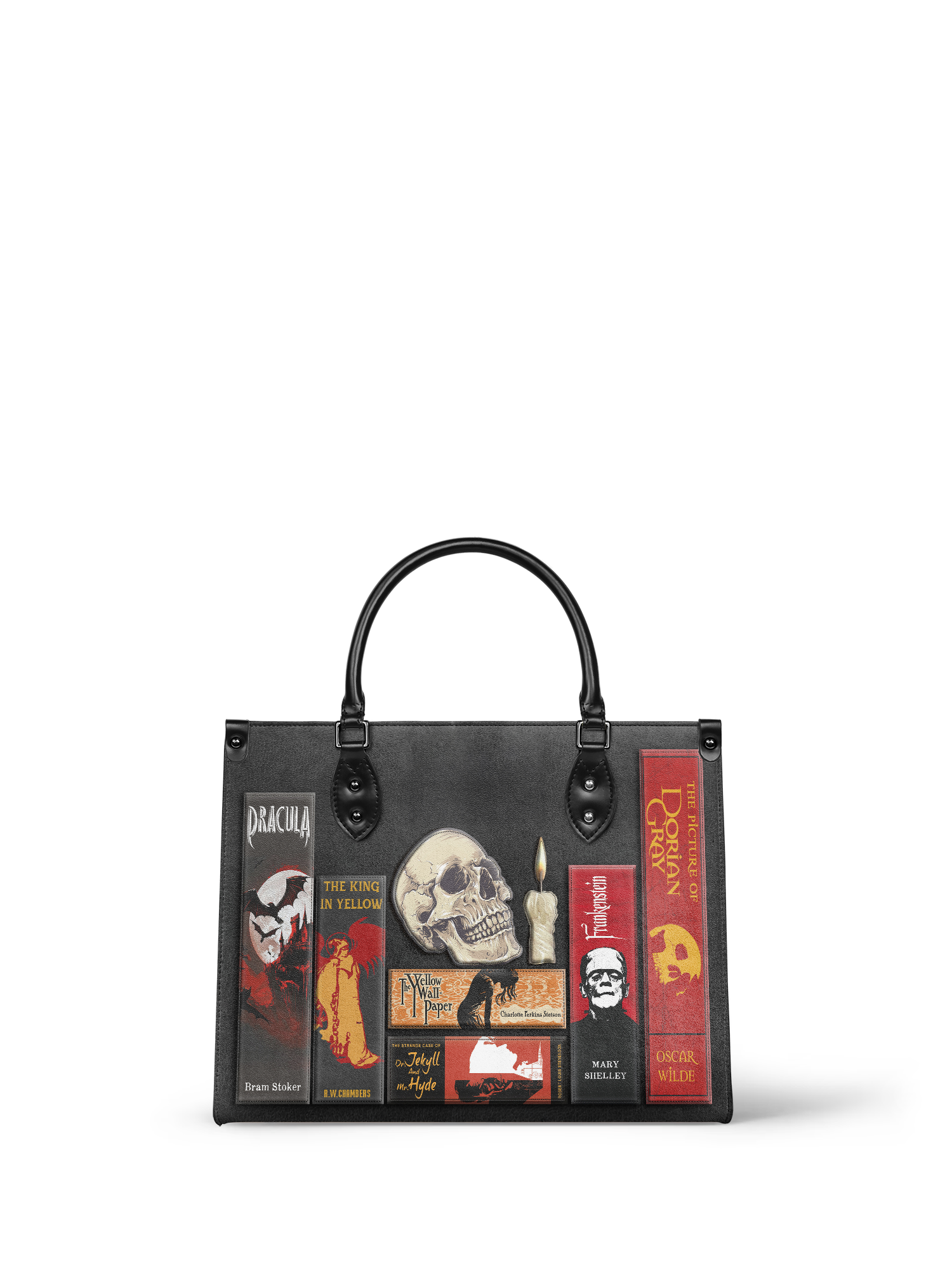 "The Codex of Gothic Tales" Deadlight Black - Black Interior - Leather Handbag