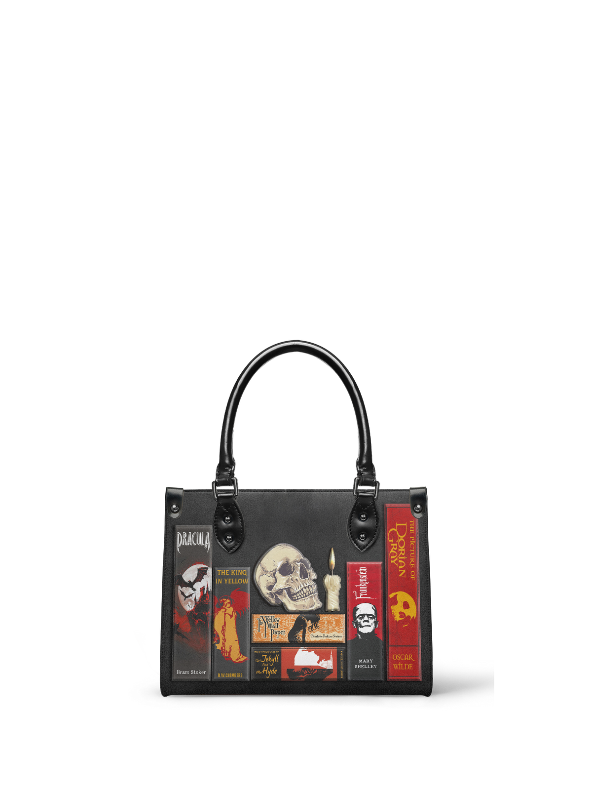 "The Codex of Gothic Tales" Deadlight Black - Black Interior - Small Leather Handbag