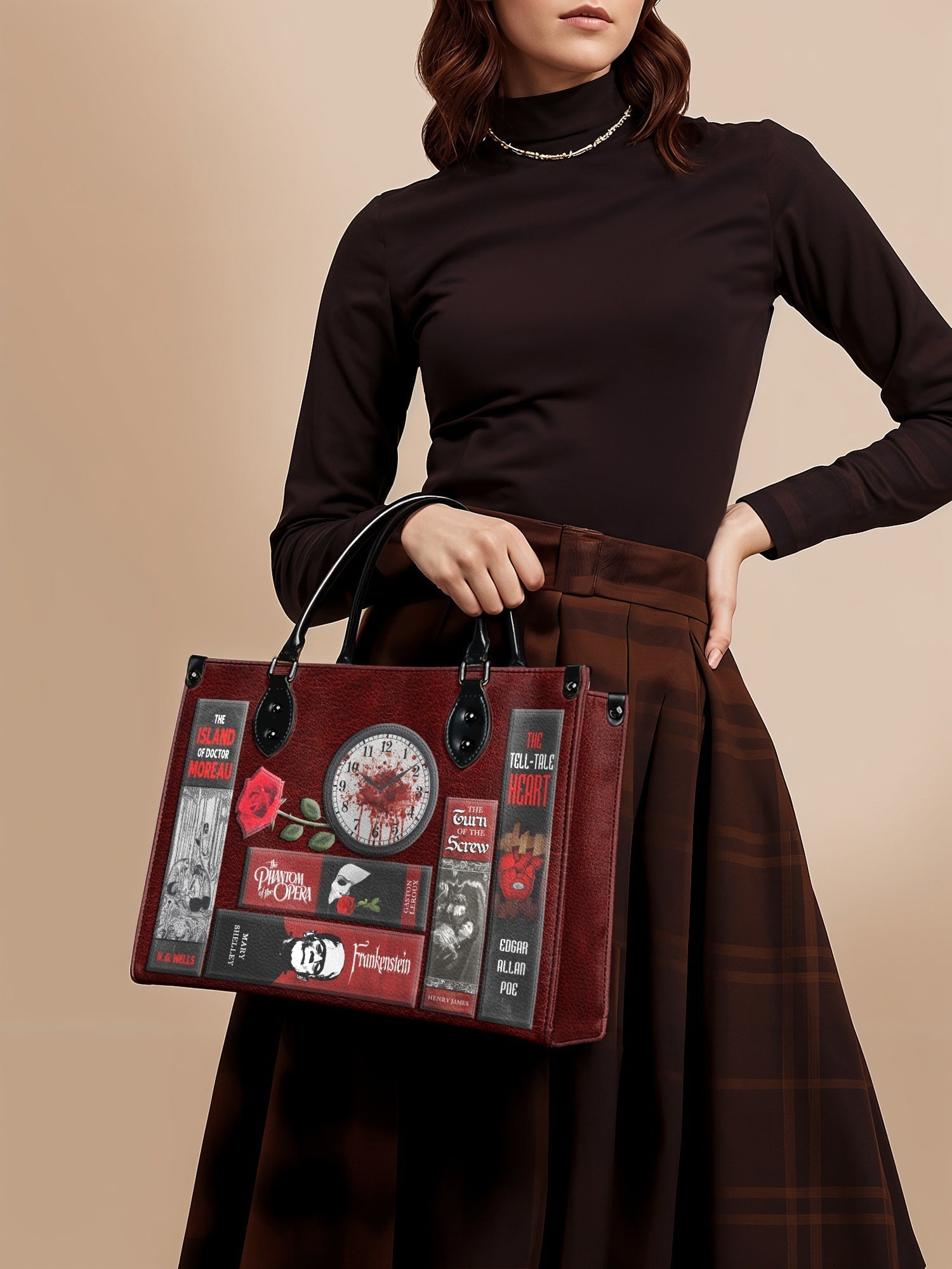 "The Crimson Codex" - Black Interior - Leather Handbag