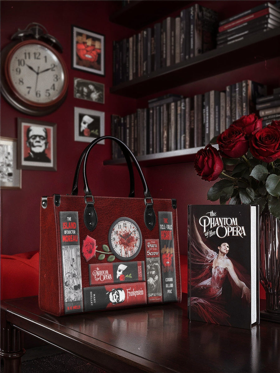 "The Crimson Codex" - Black Interior - Leather Handbag