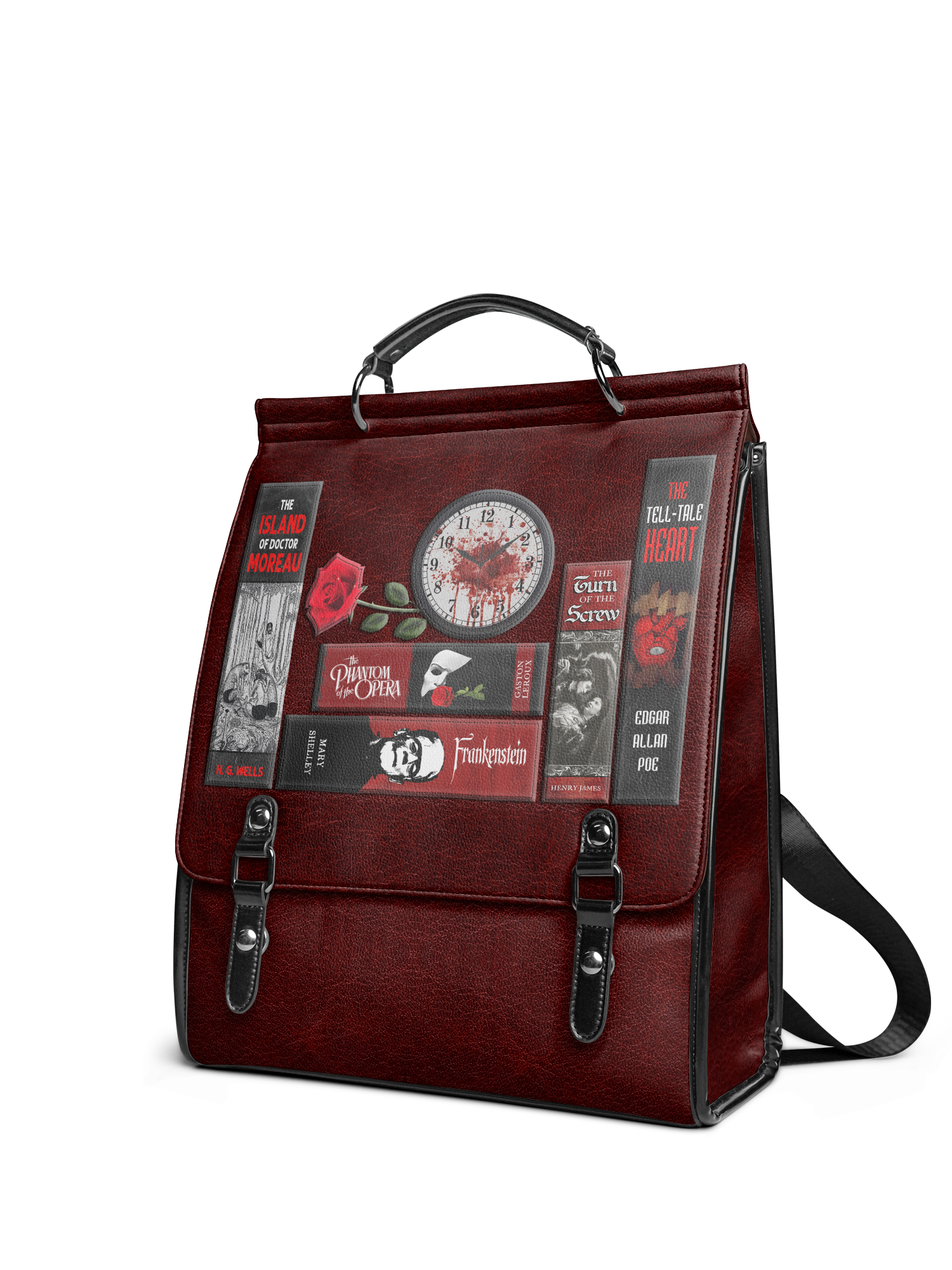 "The Crimson Codex" Leather Backpack