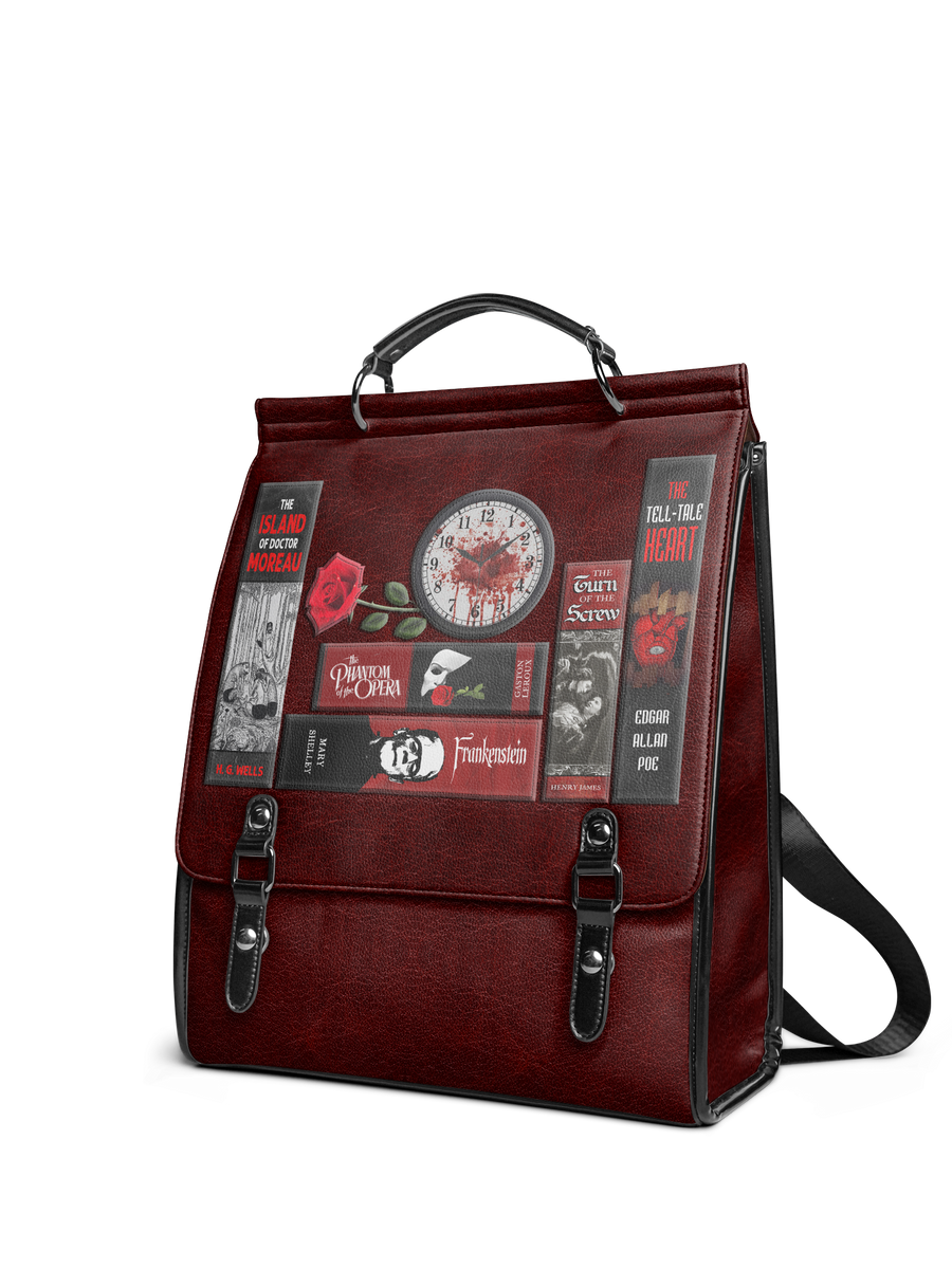 "The Crimson Codex" Leather Backpack
