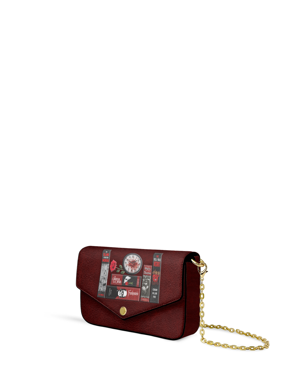 "The Crimson Codex" Envelope Chain Crossbody Bag