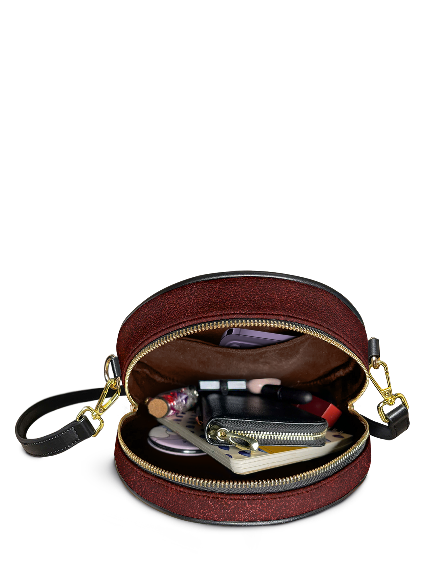 "The Crimson Codex" Circle Crossbody Bag