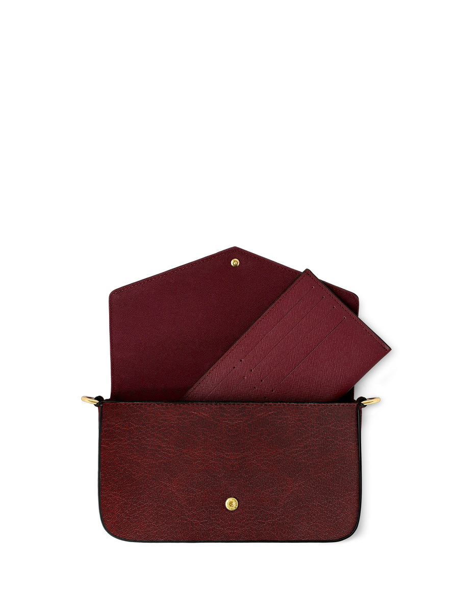 "The Crimson Codex" Envelope Chain Crossbody Bag