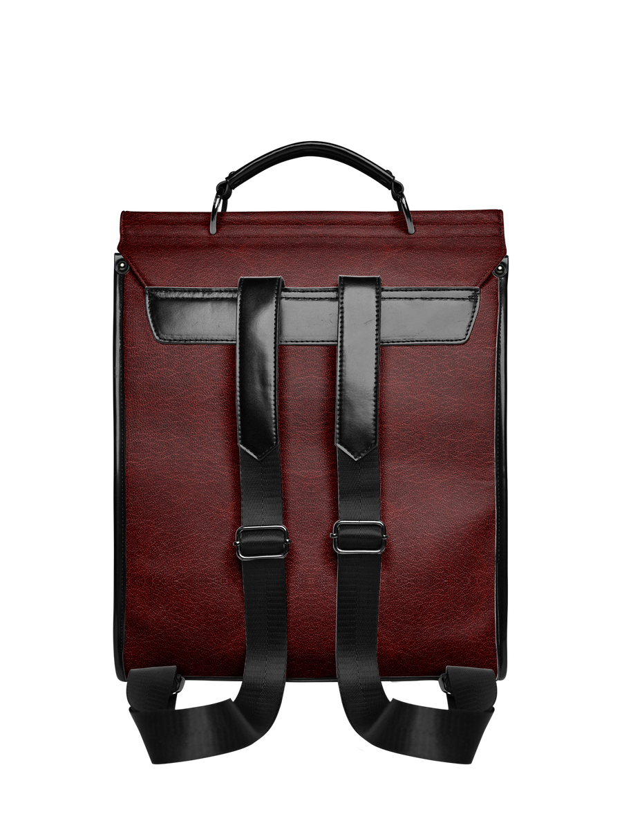 "The Crimson Codex" Leather Backpack