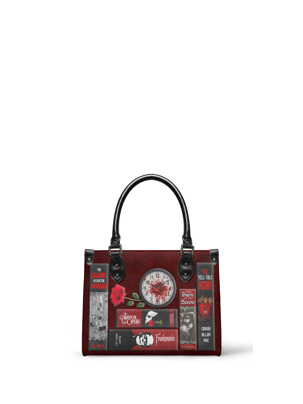 "The Crimson Codex" - Black Interior - Small Leather Handbag