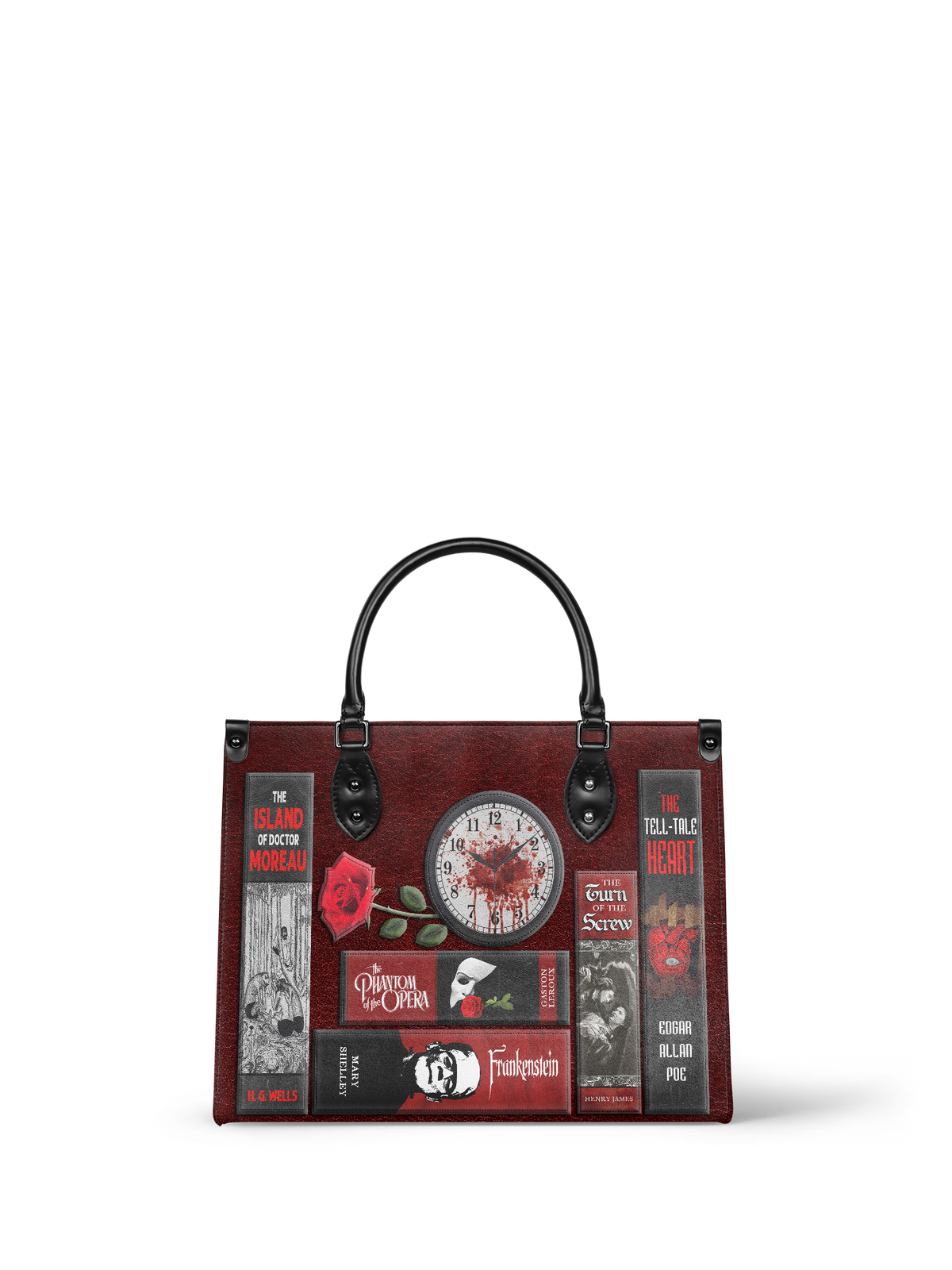 "The Crimson Codex" - Black Interior - Leather Handbag