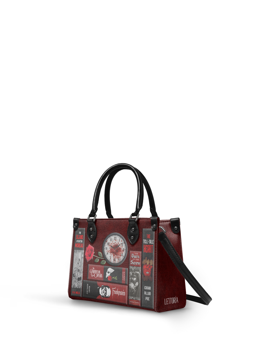"The Crimson Codex" - Black Interior - Small Leather Handbag