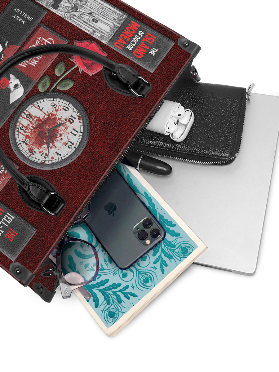 "The Crimson Codex" - Black Interior - Leather Handbag
