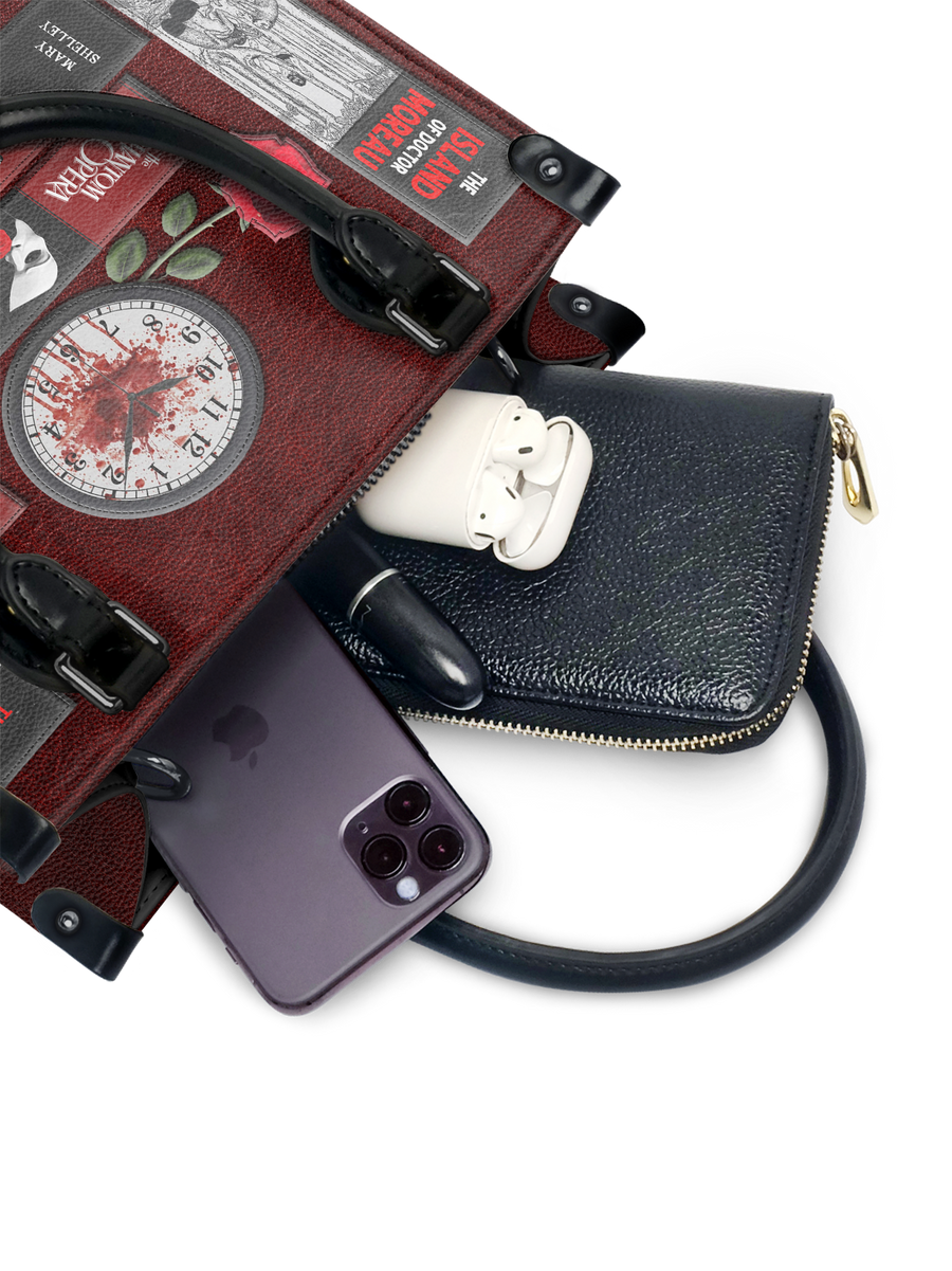 "The Crimson Codex" - Black Interior - Small Leather Handbag