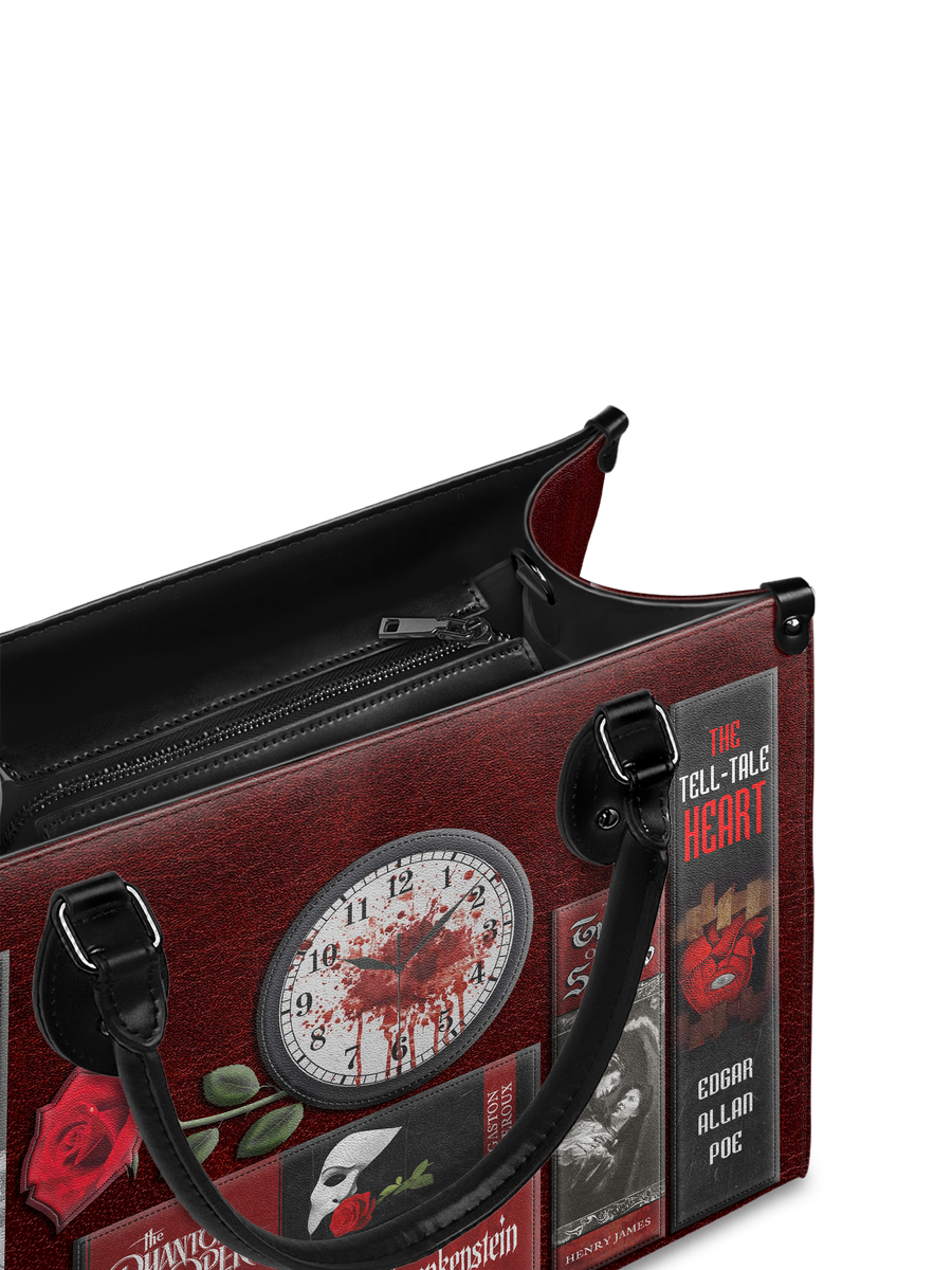 "The Crimson Codex" - Black Interior - Leather Handbag