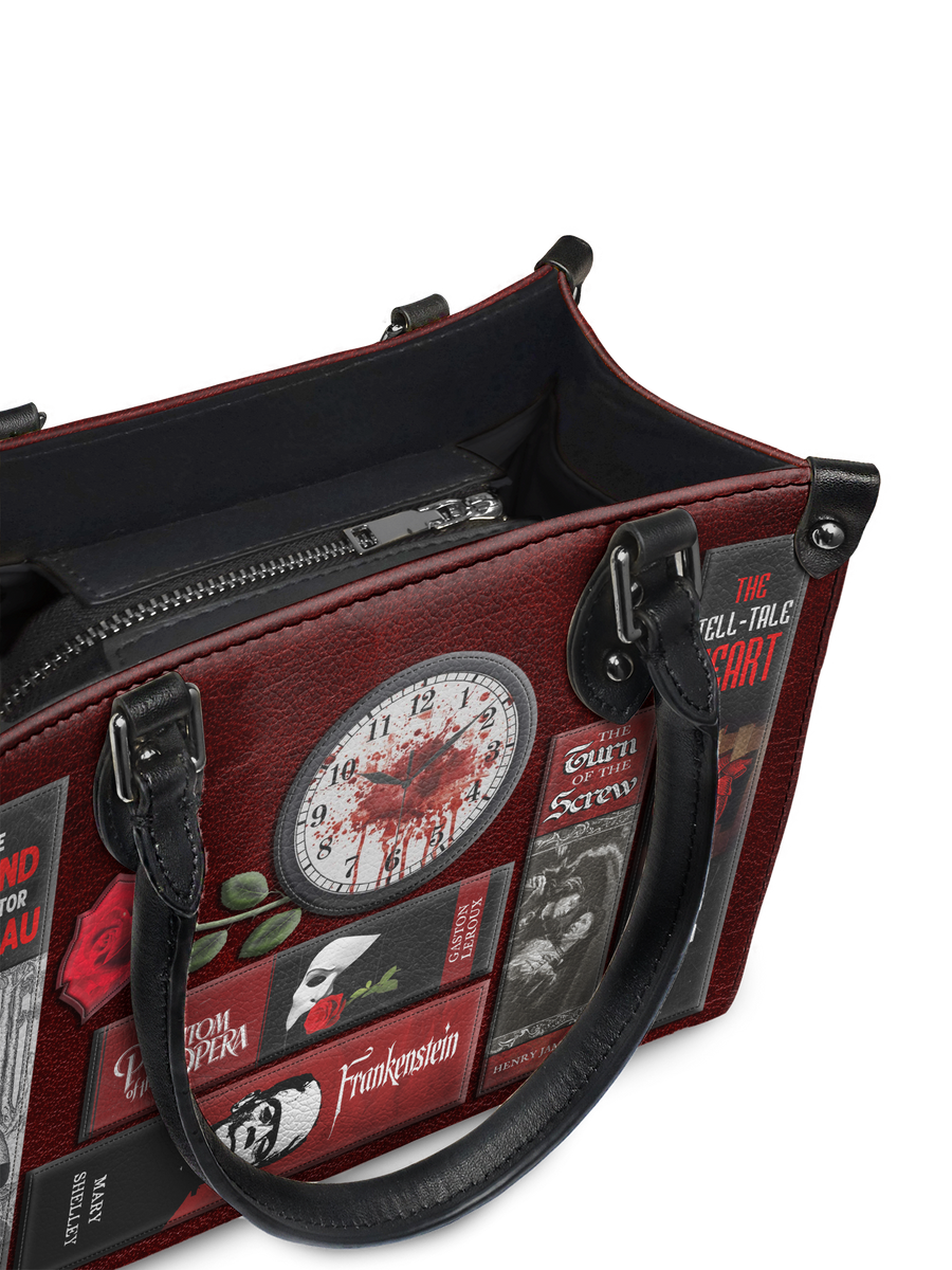 "The Crimson Codex" - Black Interior - Small Leather Handbag