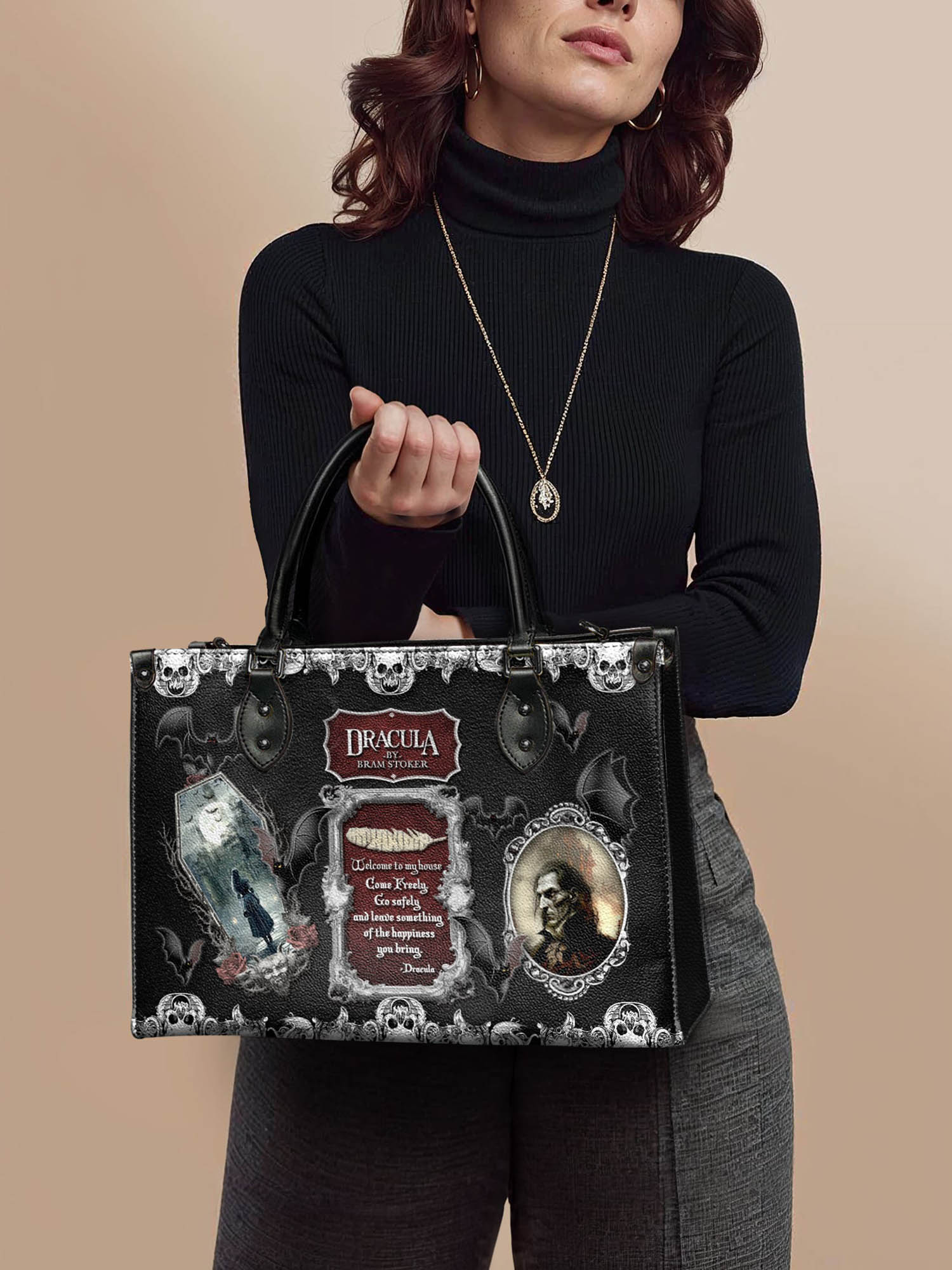 "The Dracula" - Black Interior - Leather Handbag