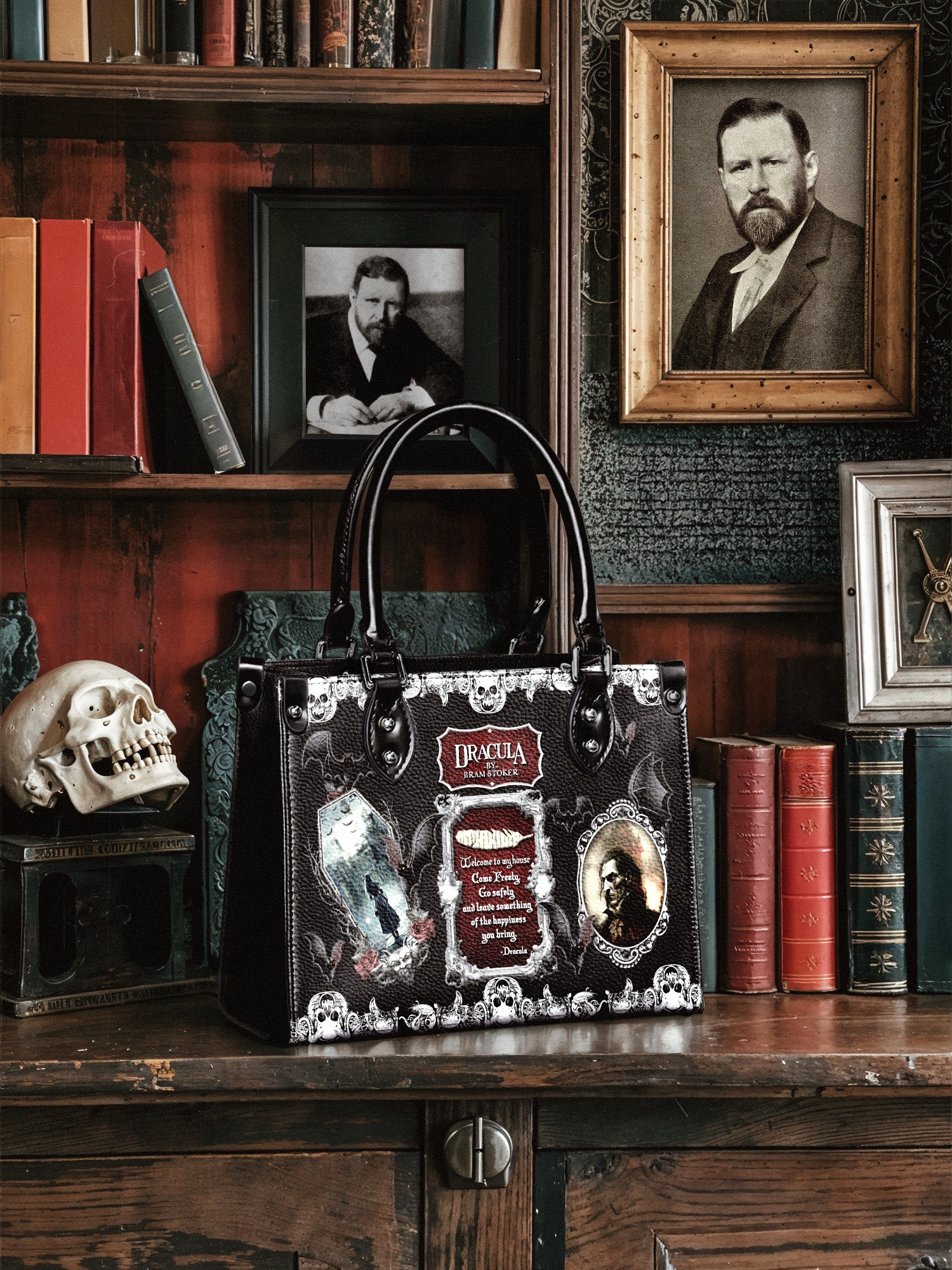 "The Dracula" - Black Interior - Small Leather Handbag