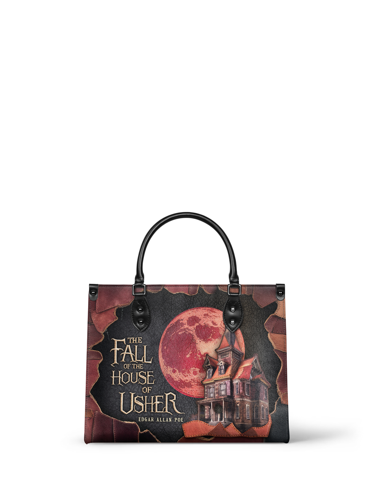 "The Fall Of The House Of Usher" - Black Interior - Leather Handbag