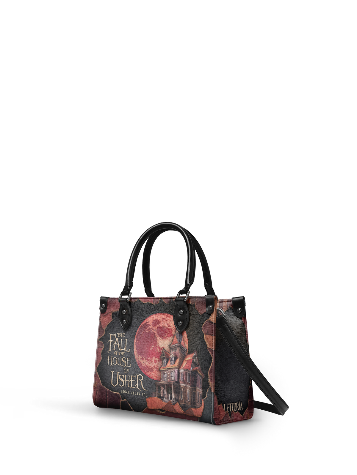 "The Fall Of The House Of Usher" - Black Interior - Small Leather Handbag
