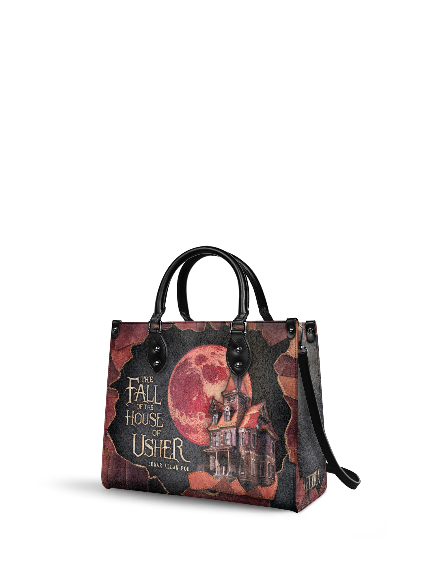"The Fall Of The House Of Usher" - Black Interior - Leather Handbag
