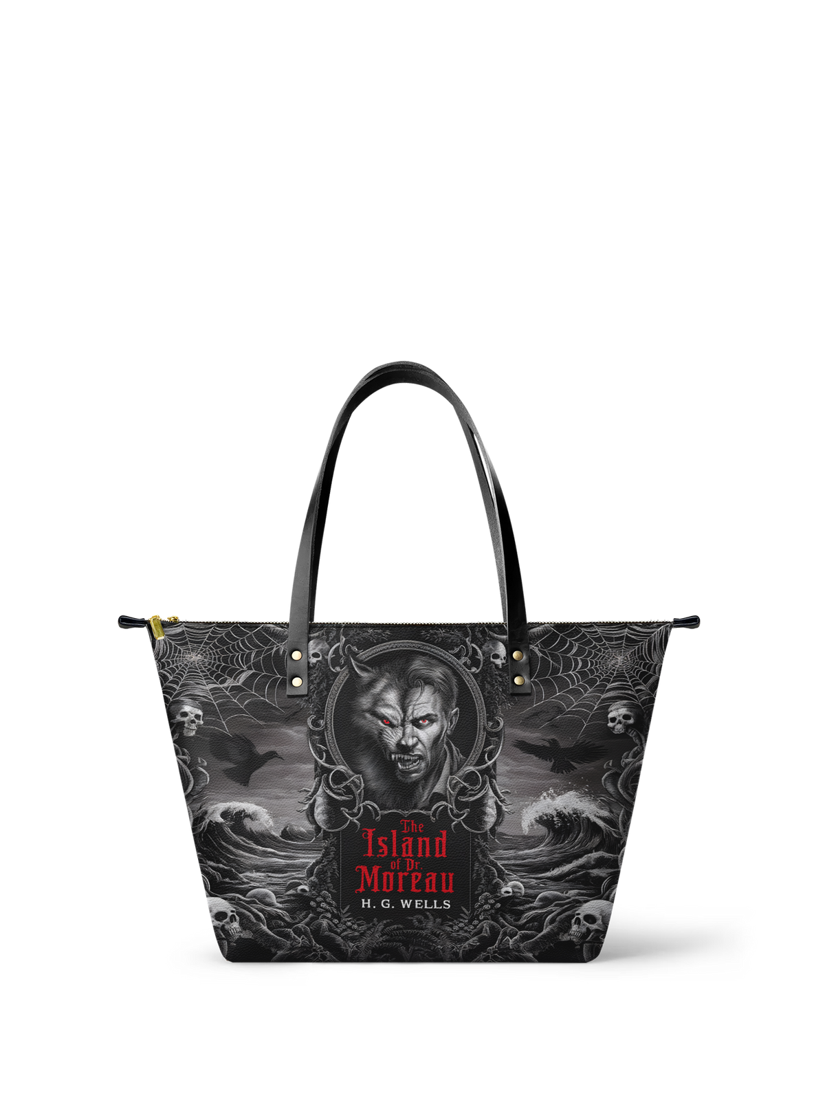 "The Island Of Dr Moreau" Leather Tote Bag