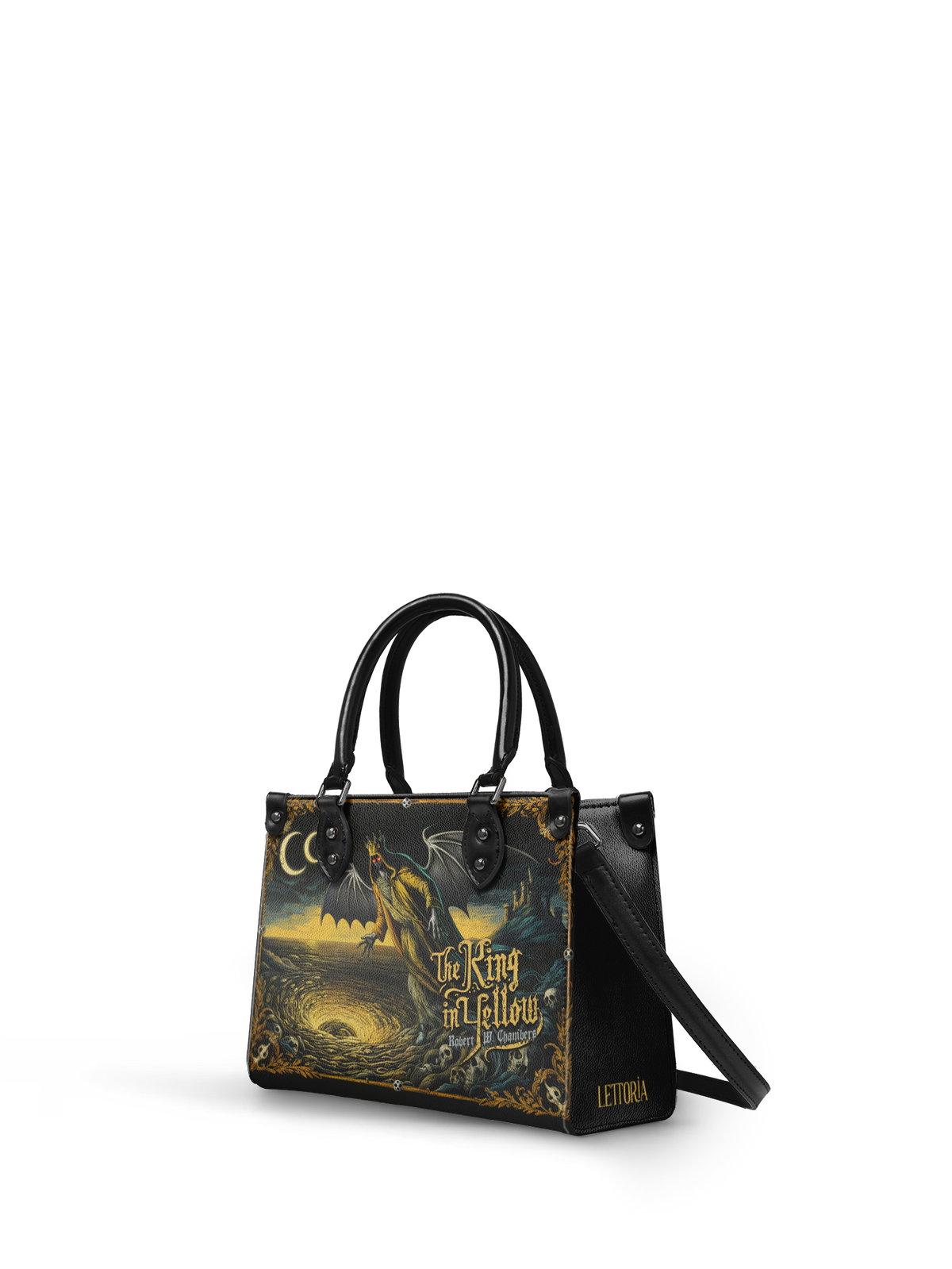 "The King In Yellow" - Black Interior - Small Leather Handbag