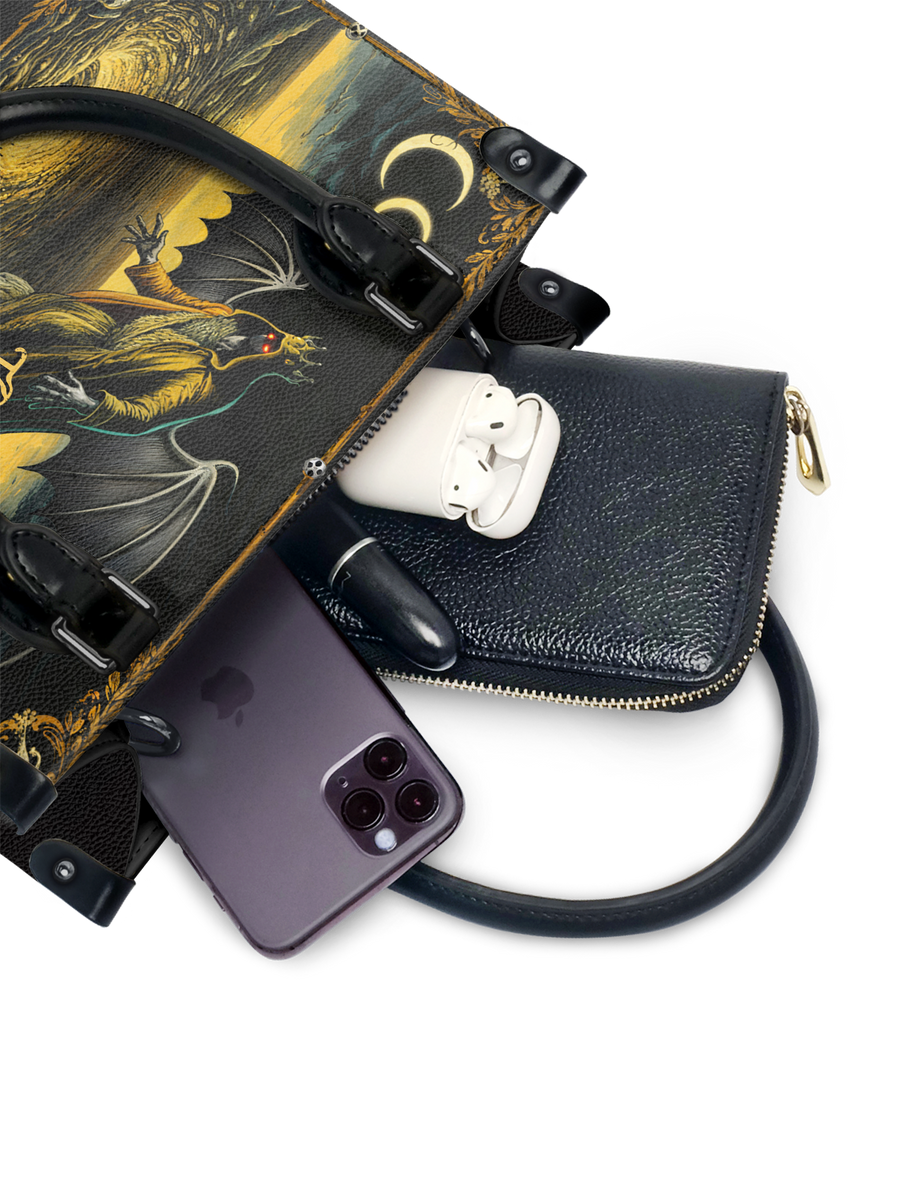 "The King In Yellow" - Black Interior - Small Leather Handbag