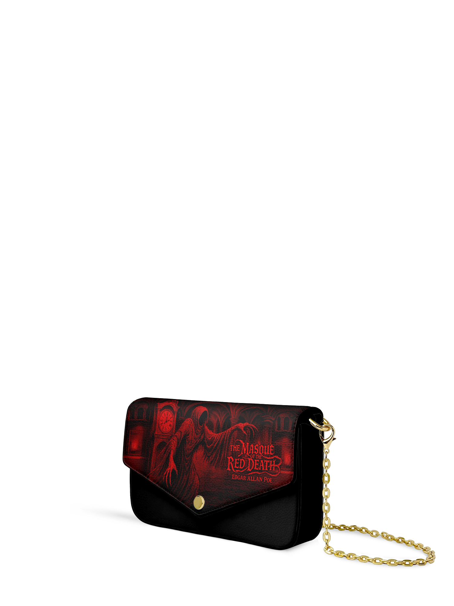 "The Masque Of The Red Death" Envelope Chain Crossbody Bag