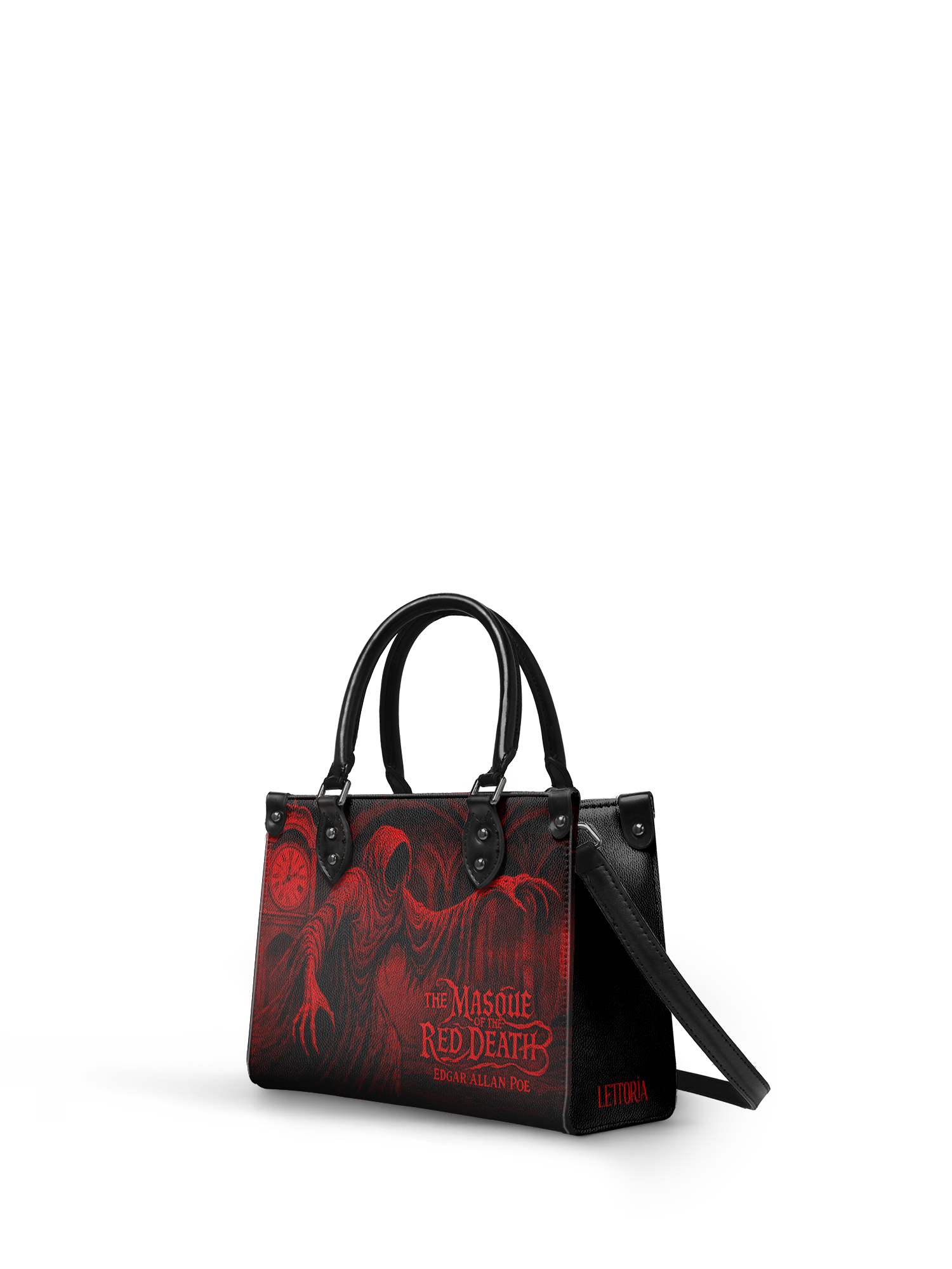 "The Masque Of The Red Death" - Black Interior - Small Leather Handbag