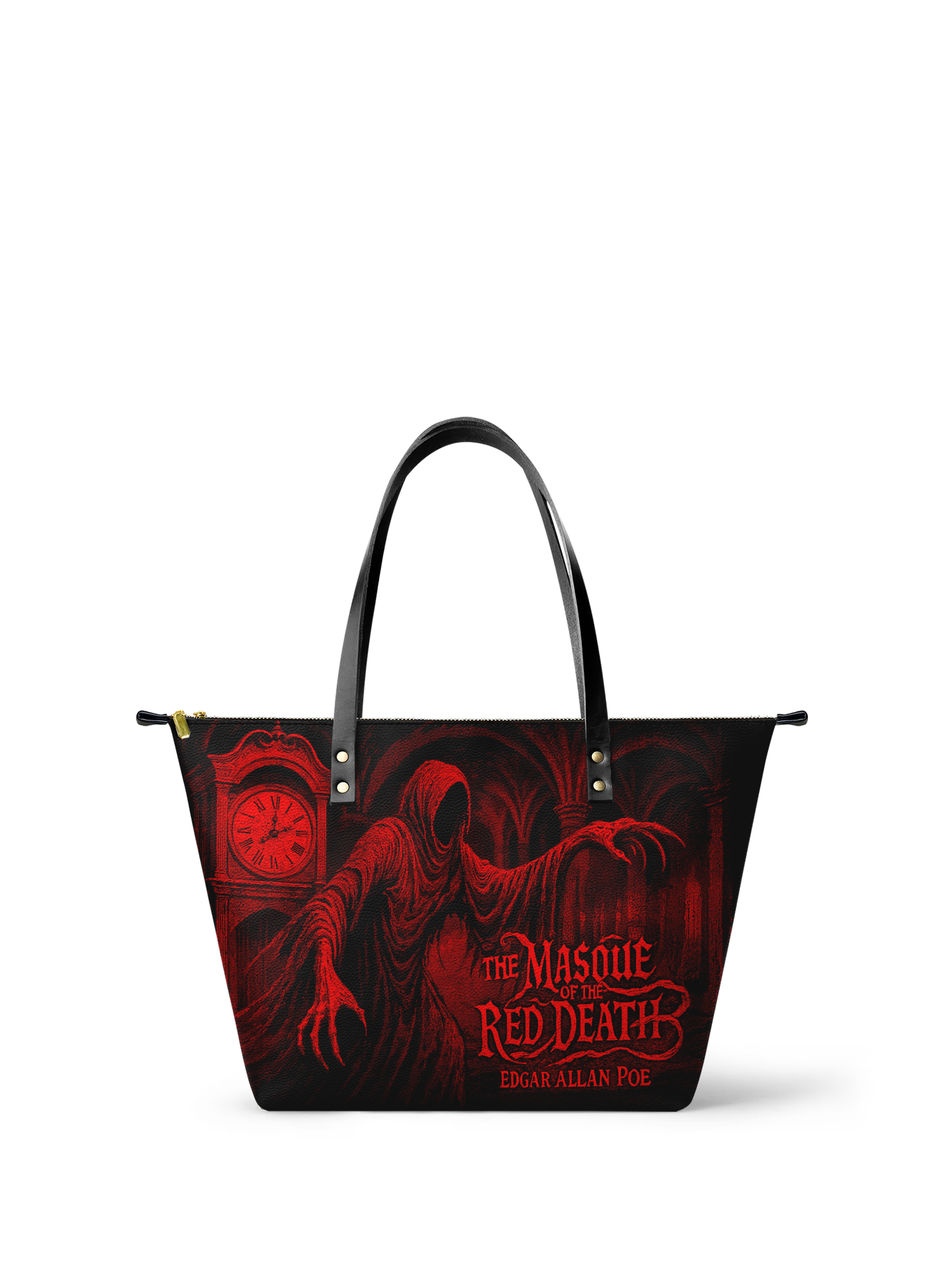 "The Masque Of The Red Death" Leather Tote Bag