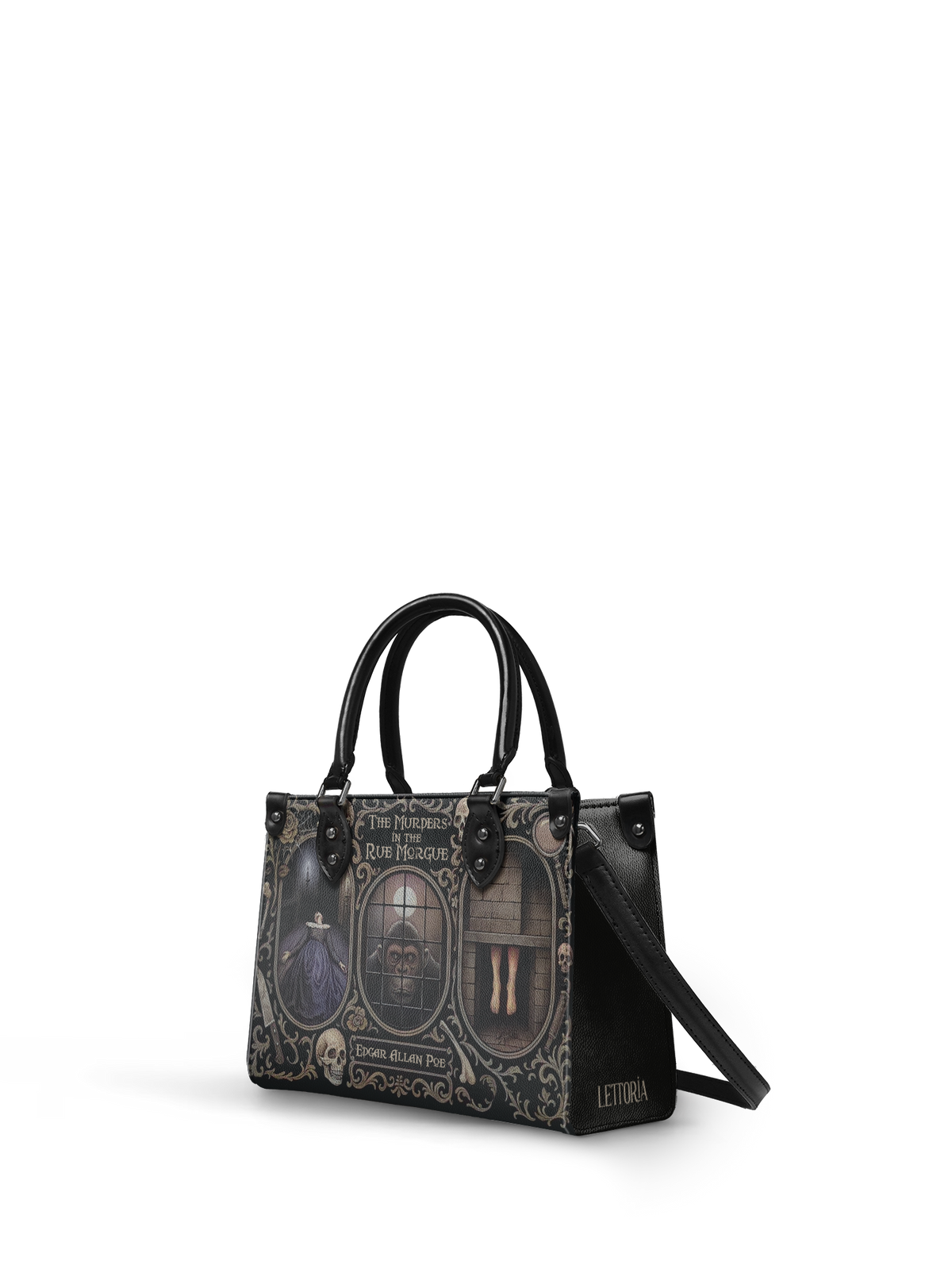 "The Murders In The Rue Morgue" - Black Interior - Small Leather Handbag
