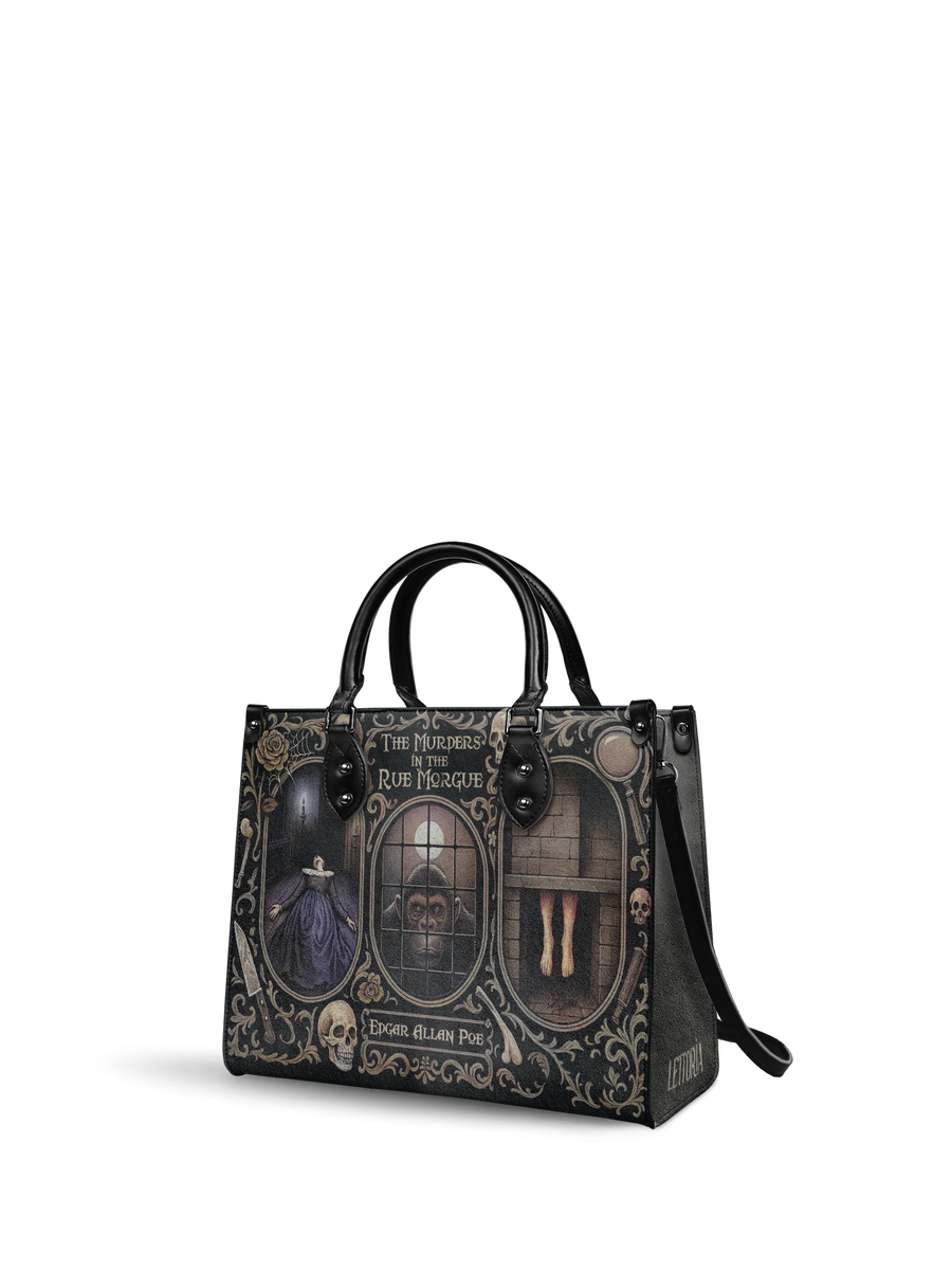 "The Murders In The Rue Morgue" - Black Interior - Leather Handbag