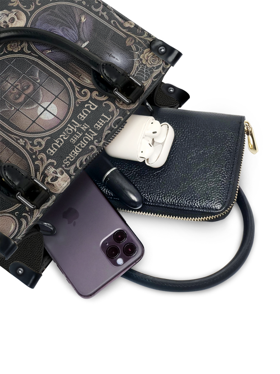 "The Murders In The Rue Morgue" - Black Interior - Small Leather Handbag