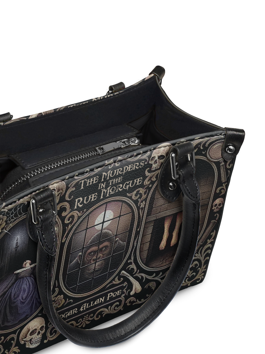 "The Murders In The Rue Morgue" - Black Interior - Small Leather Handbag