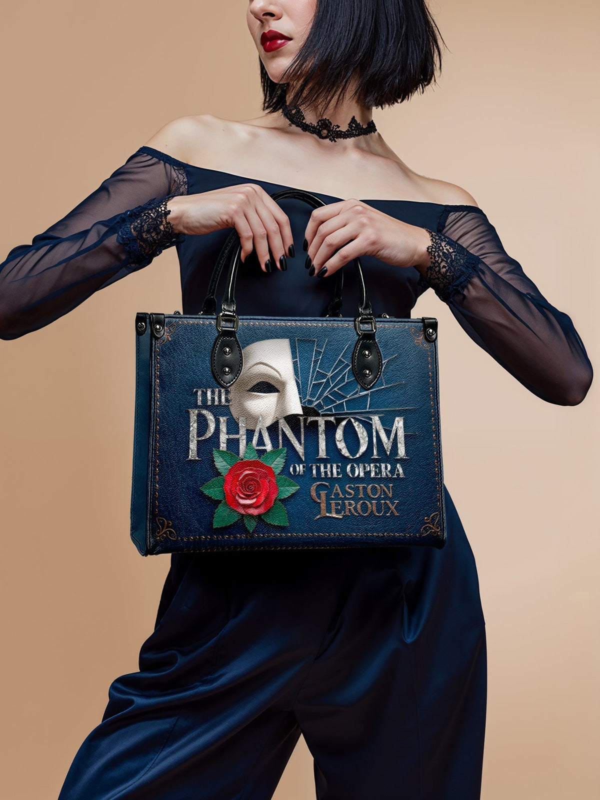 "The Phantom Of The Opera" - Black Interior - Leather Handbag