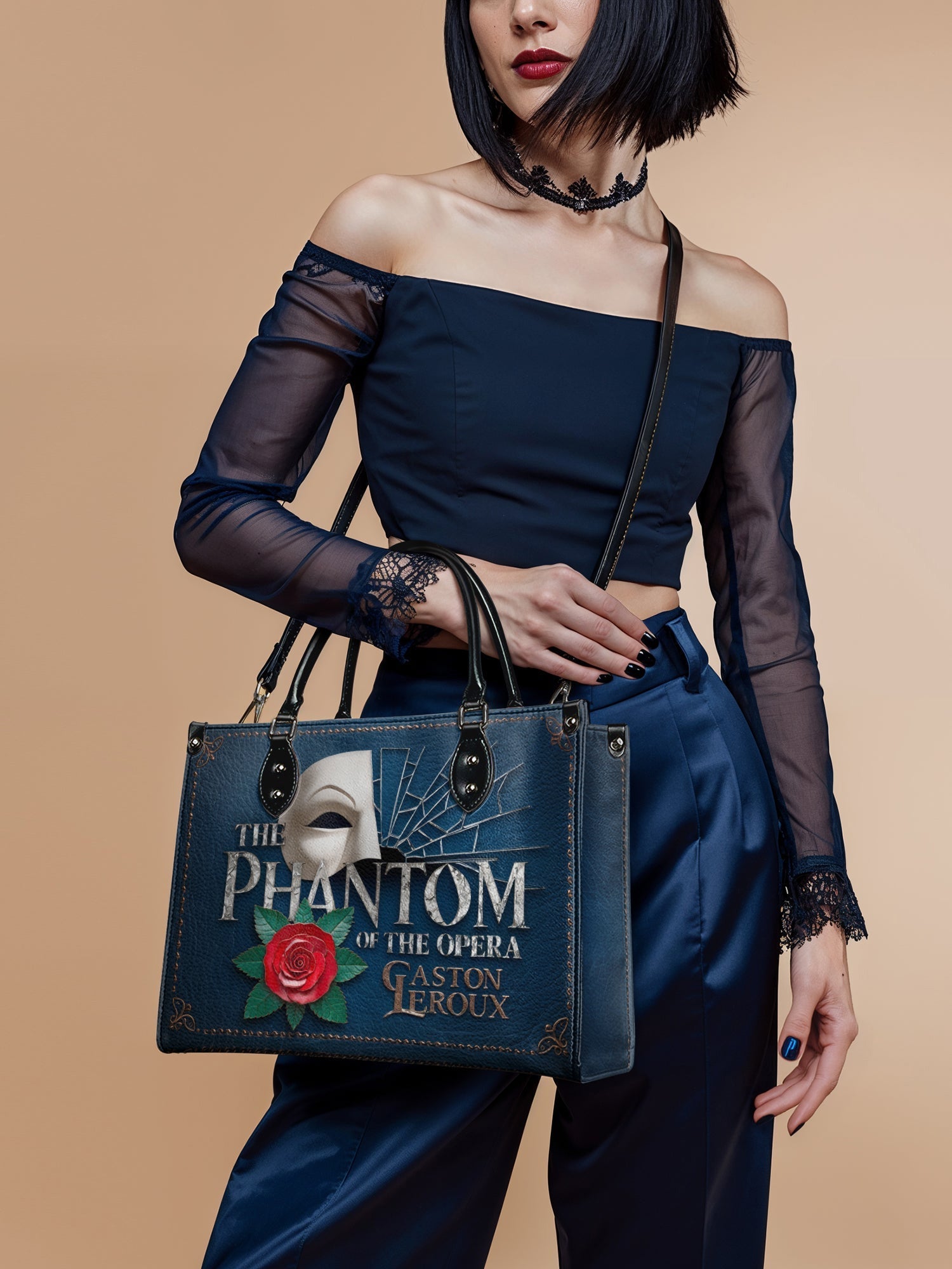 "The Phantom Of The Opera" - Black Interior - Leather Handbag