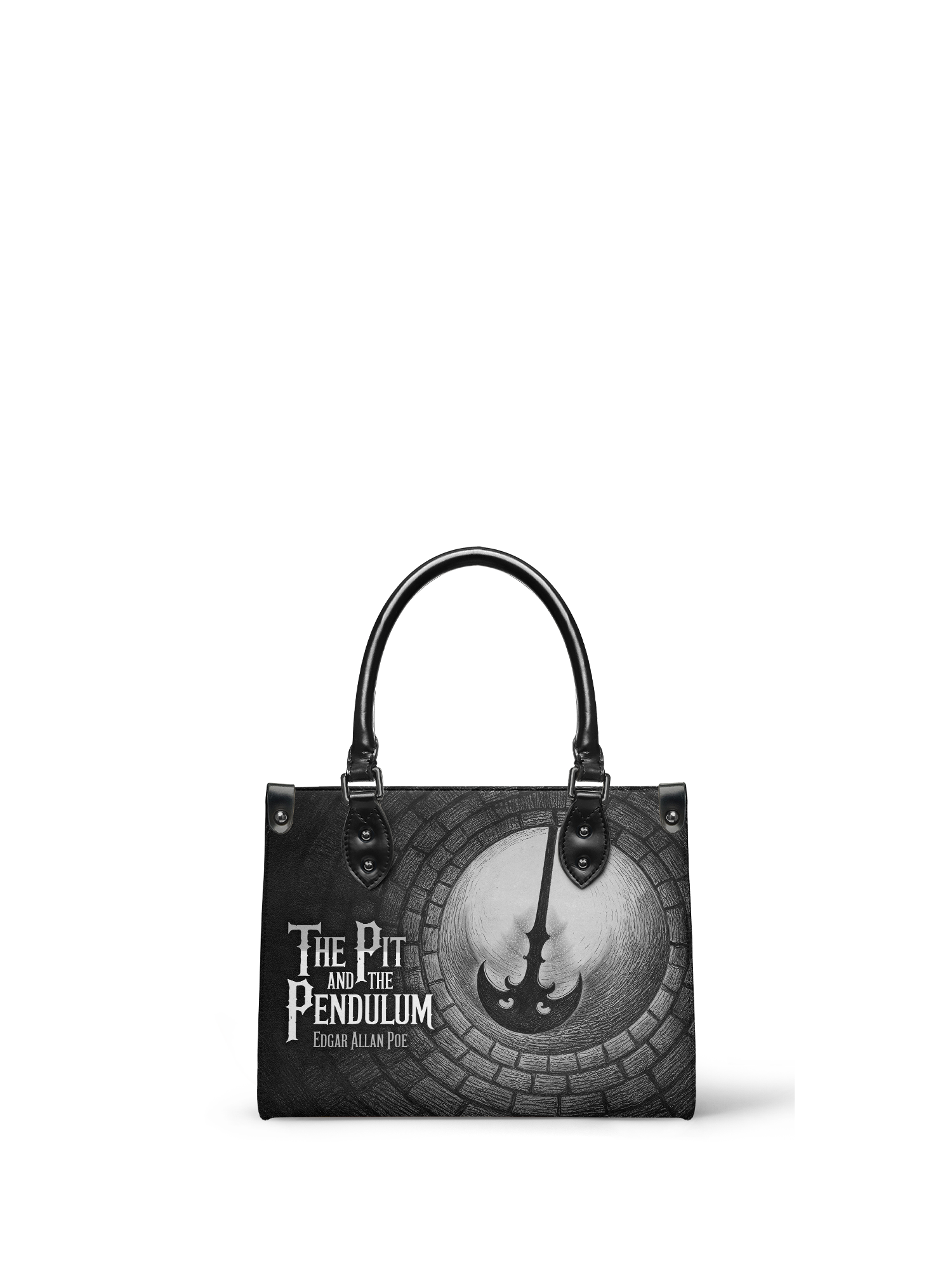 "The Pit And The Pendulum" - Black Interior - Small Leather Handbag
