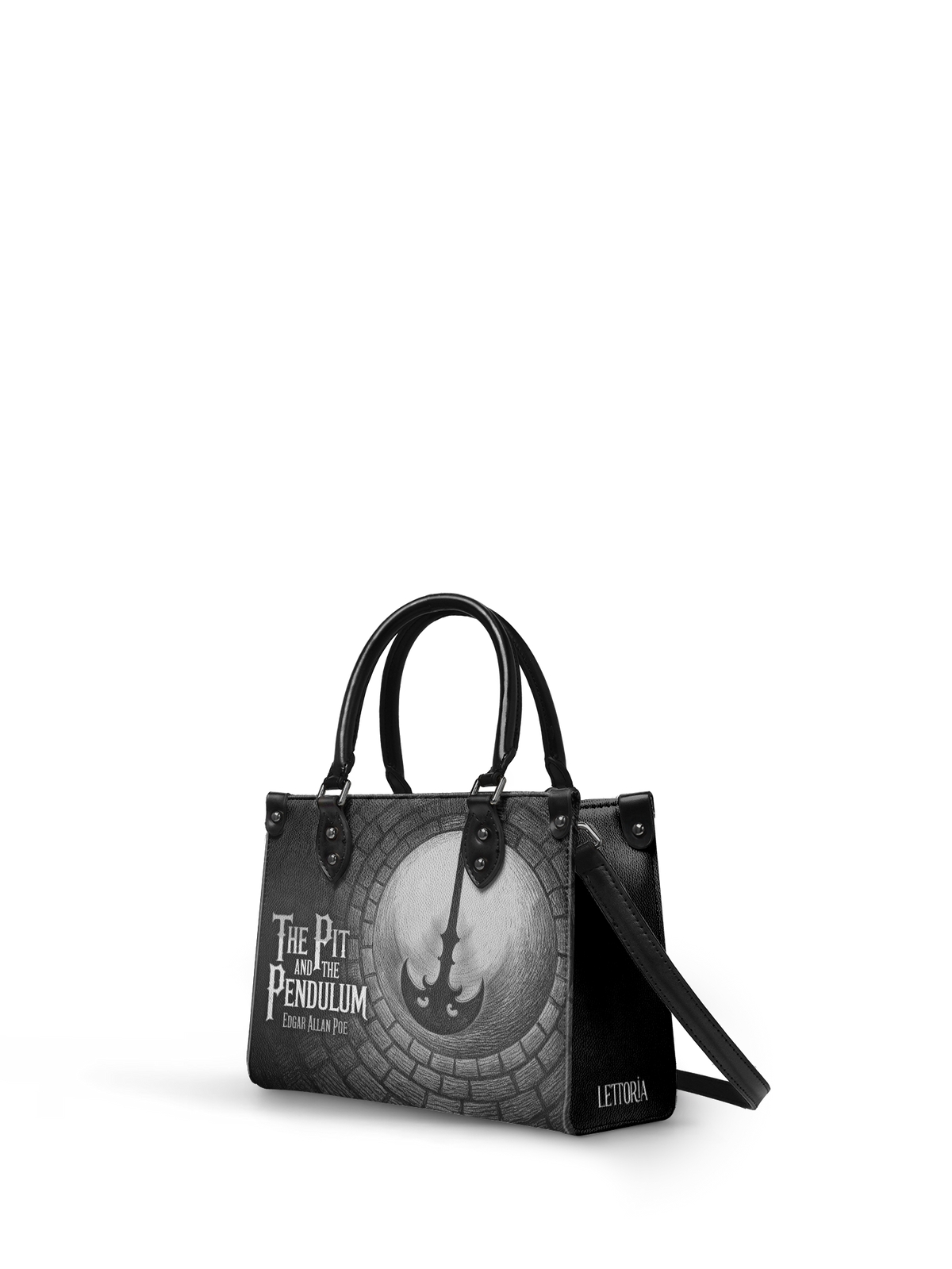 "The Pit And The Pendulum" - Black Interior - Small Leather Handbag