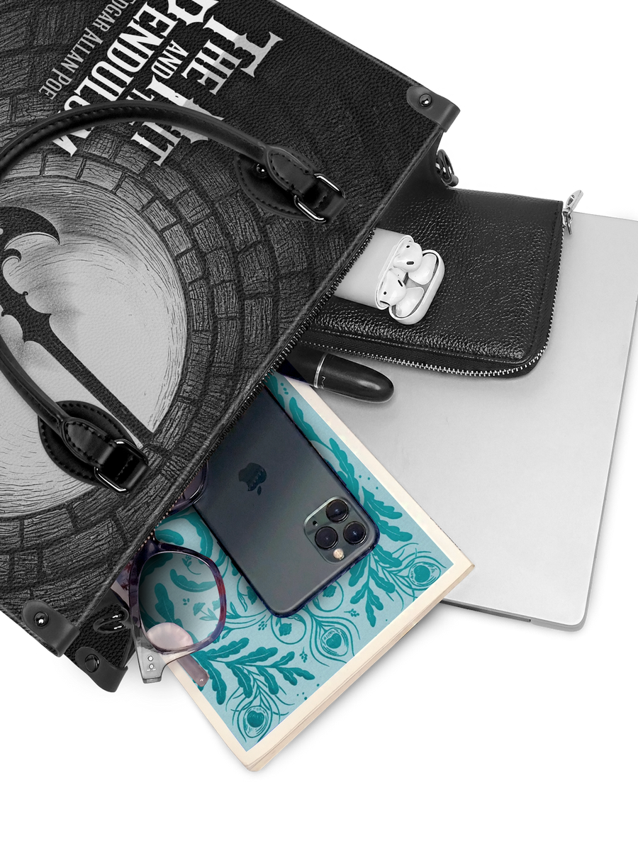 "The Pit And The Pendulum" - Black Interior - Leather Handbag