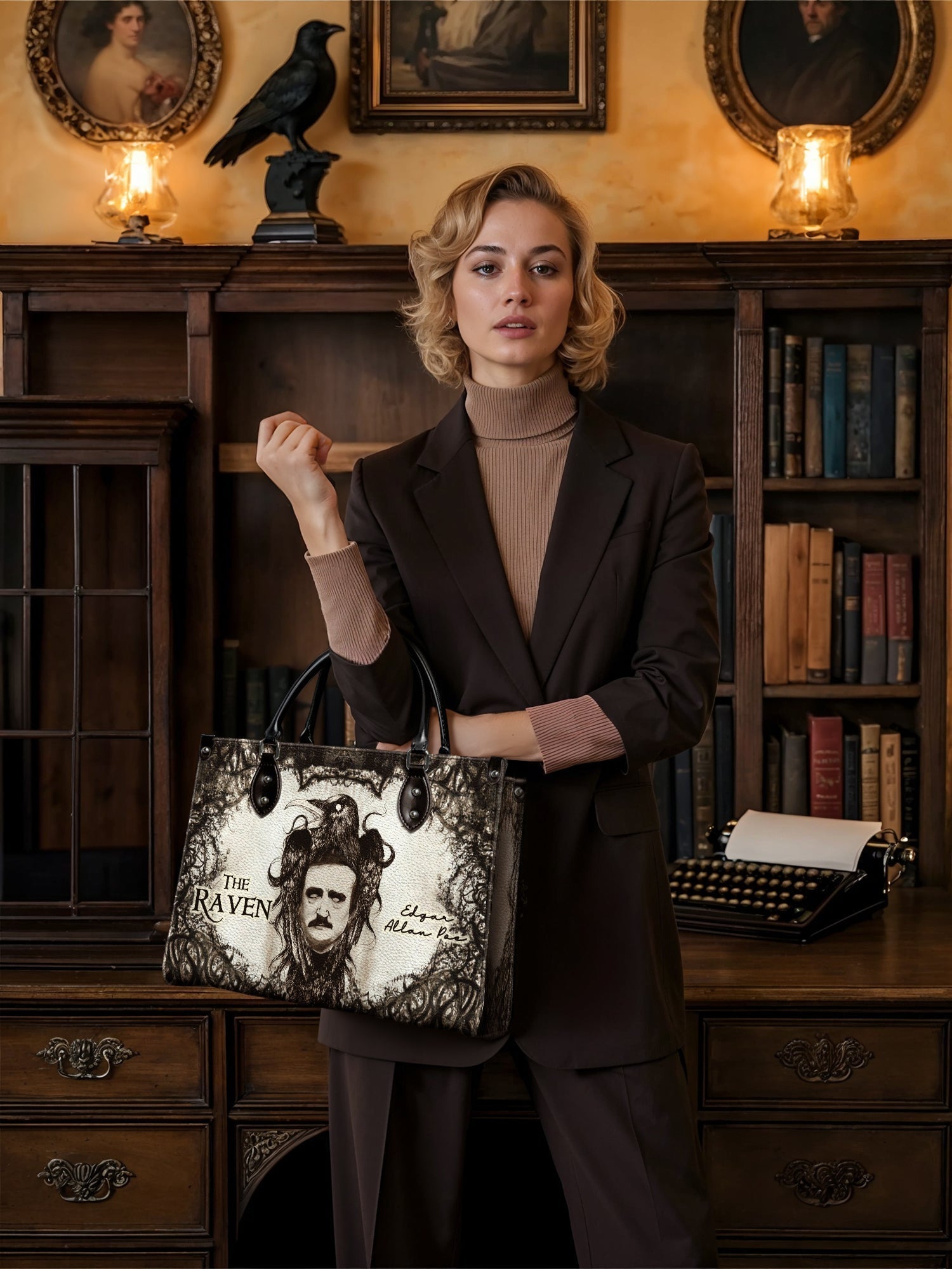 "The Raven" - Black Interior - Leather Handbag