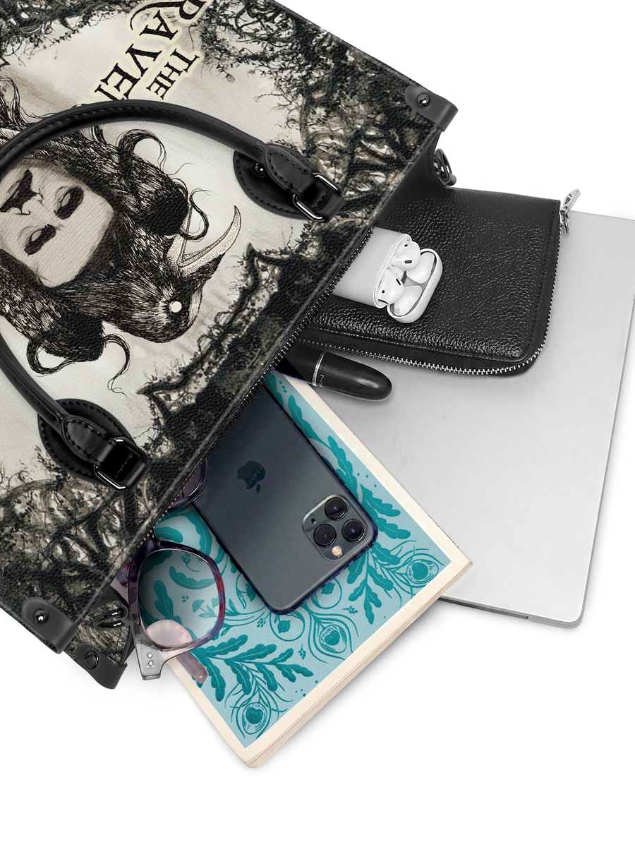 "The Raven" - Black Interior - Leather Handbag