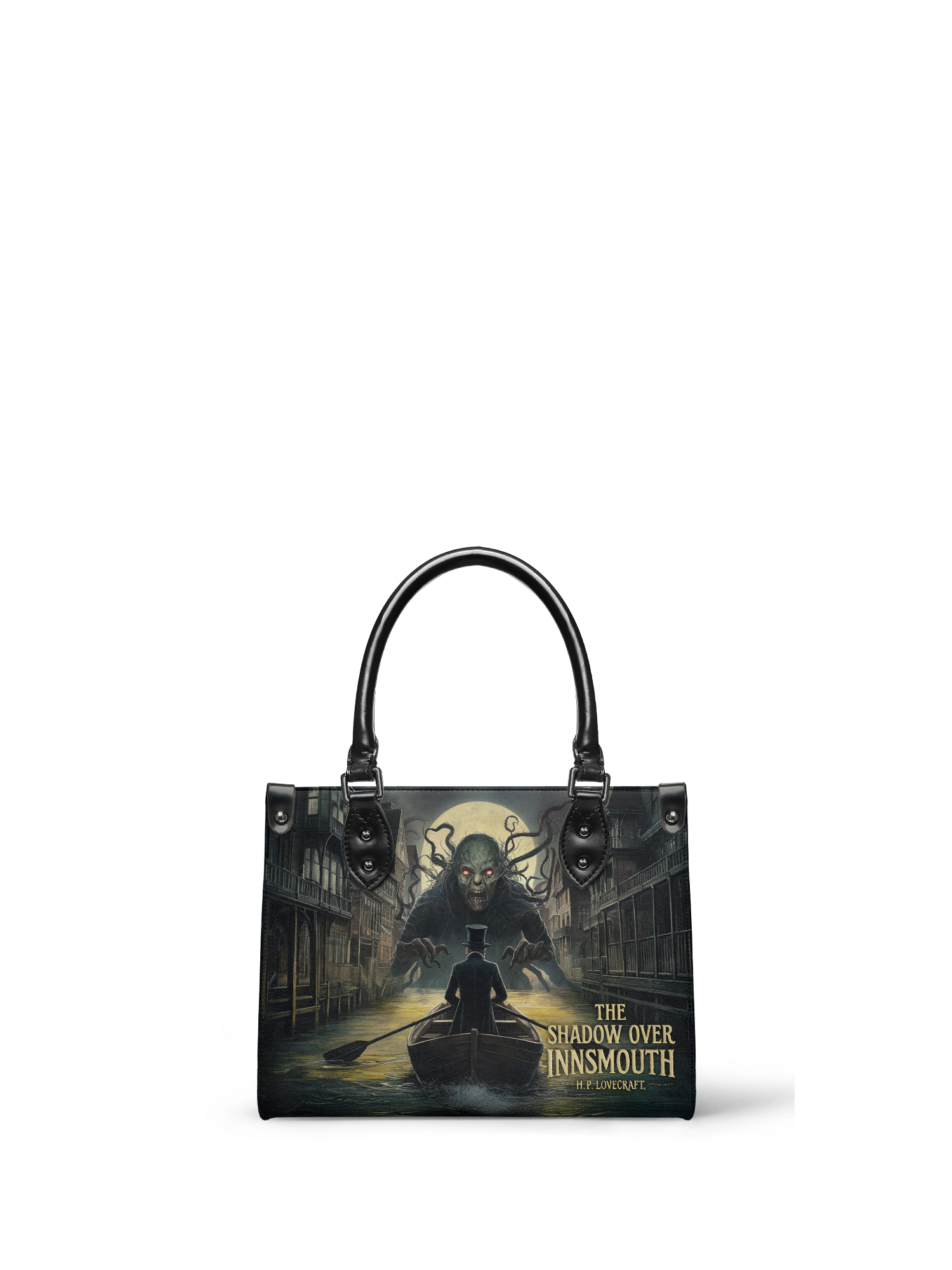 "The Shadow Over Innsmouth" - Black Interior - Small Leather Handbag