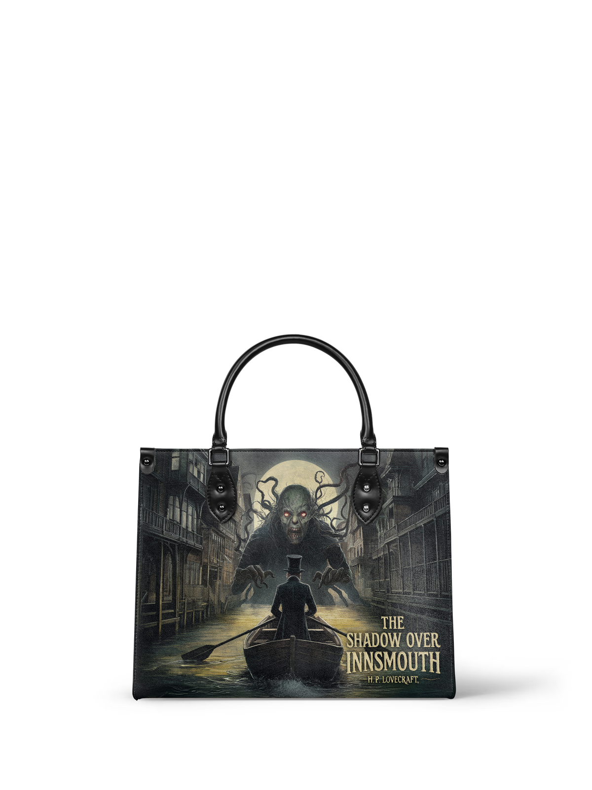 "The Shadow Over Innsmouth" - Black Interior - Leather Handbag