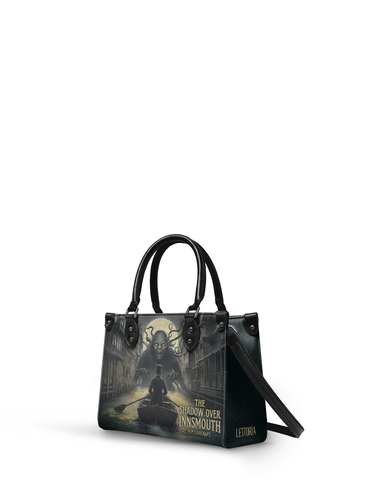 "The Shadow Over Innsmouth" - Black Interior - Small Leather Handbag