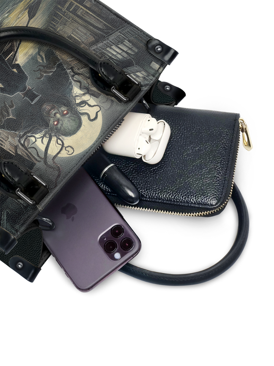 "The Shadow Over Innsmouth" - Black Interior - Small Leather Handbag