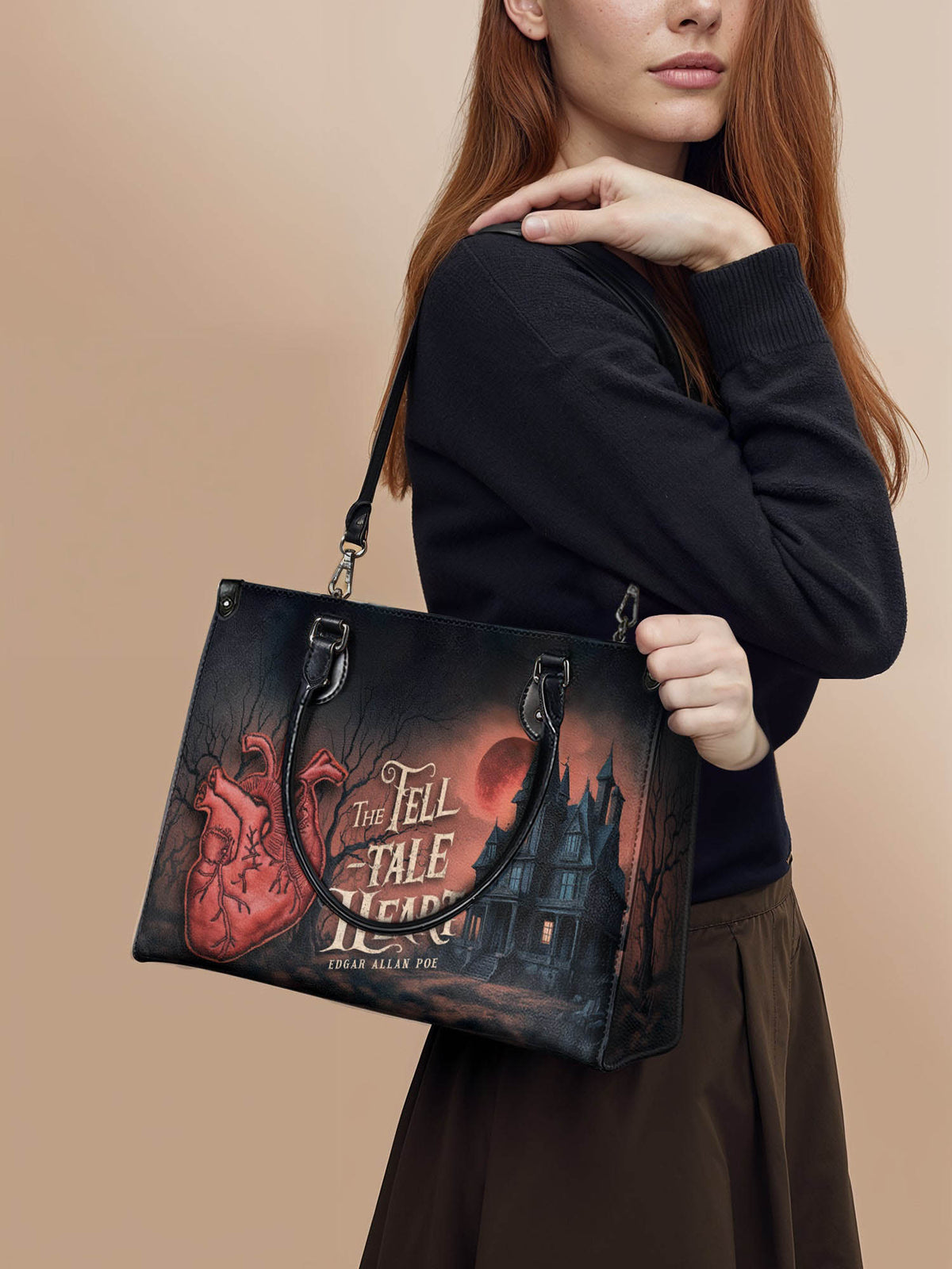 "The Tell-Tale Heart" - Black Interior - Leather Handbag