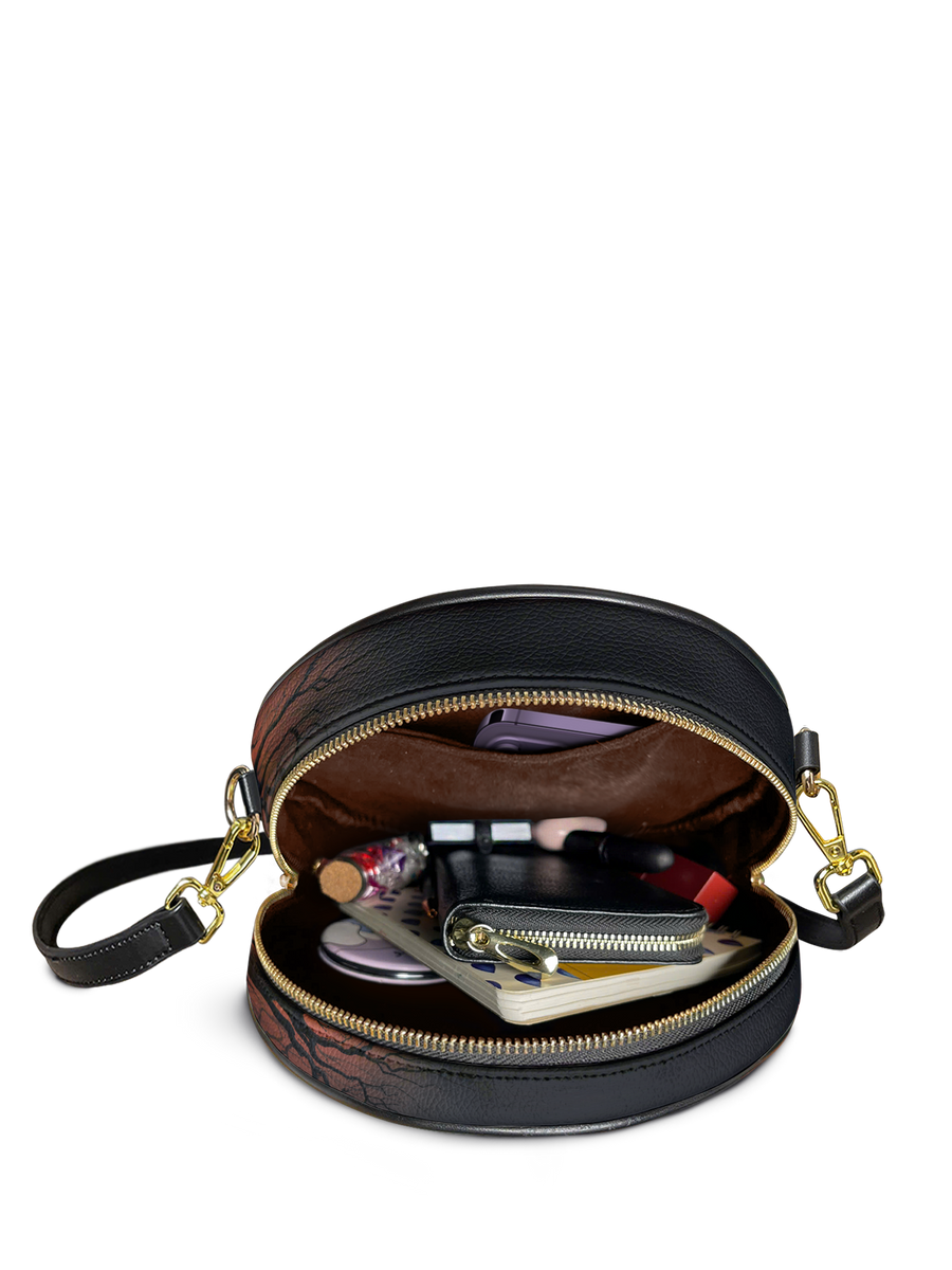 "The Tell-Tale Heart" Circle Crossbody Bag